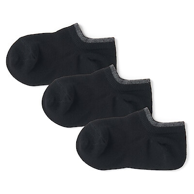 キッズ　足なり直角　スニーカーイン（柄・３足組）