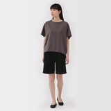 婦人　ムラ糸　チノタックハーフパンツ