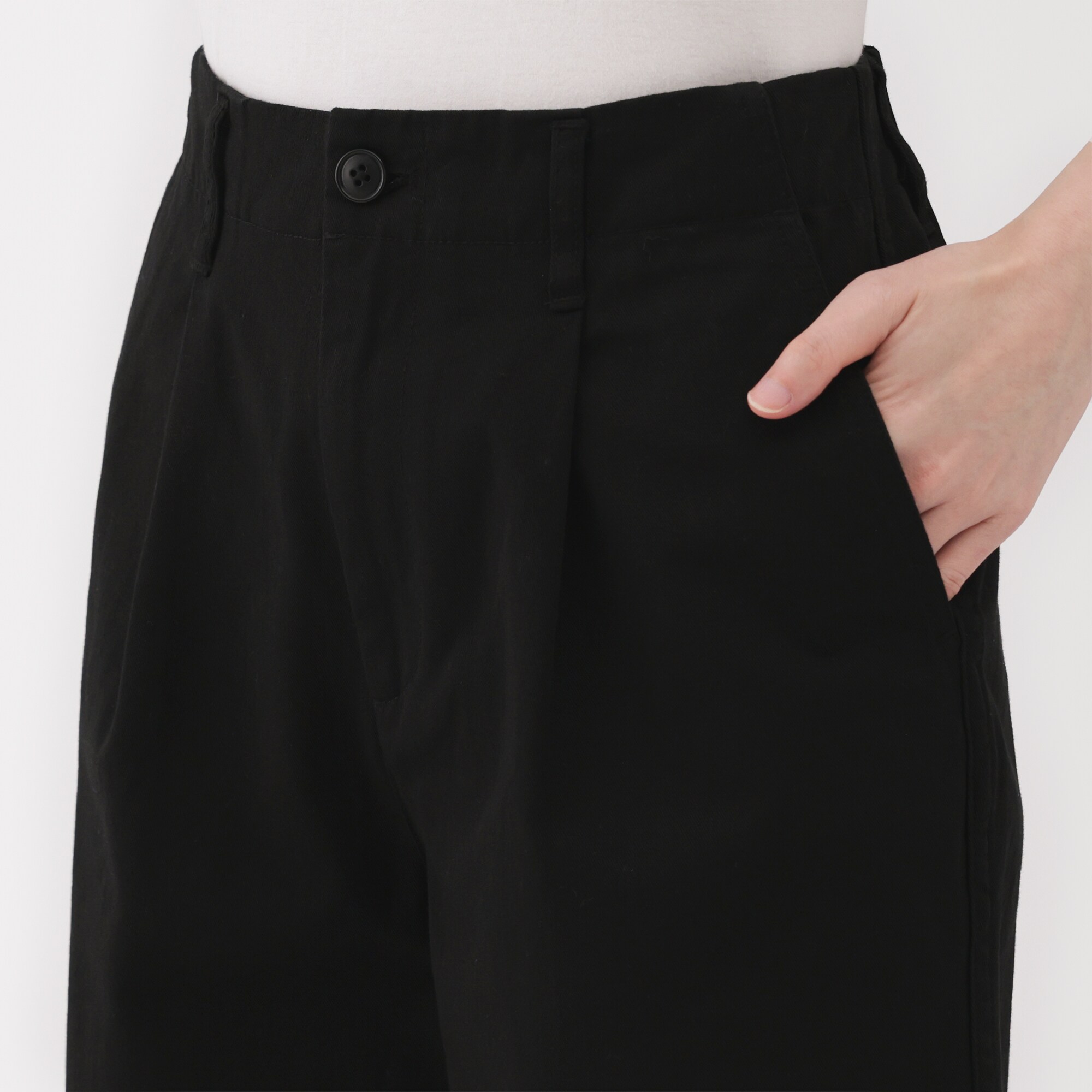 婦人　ムラ糸　チノタックハーフパンツ