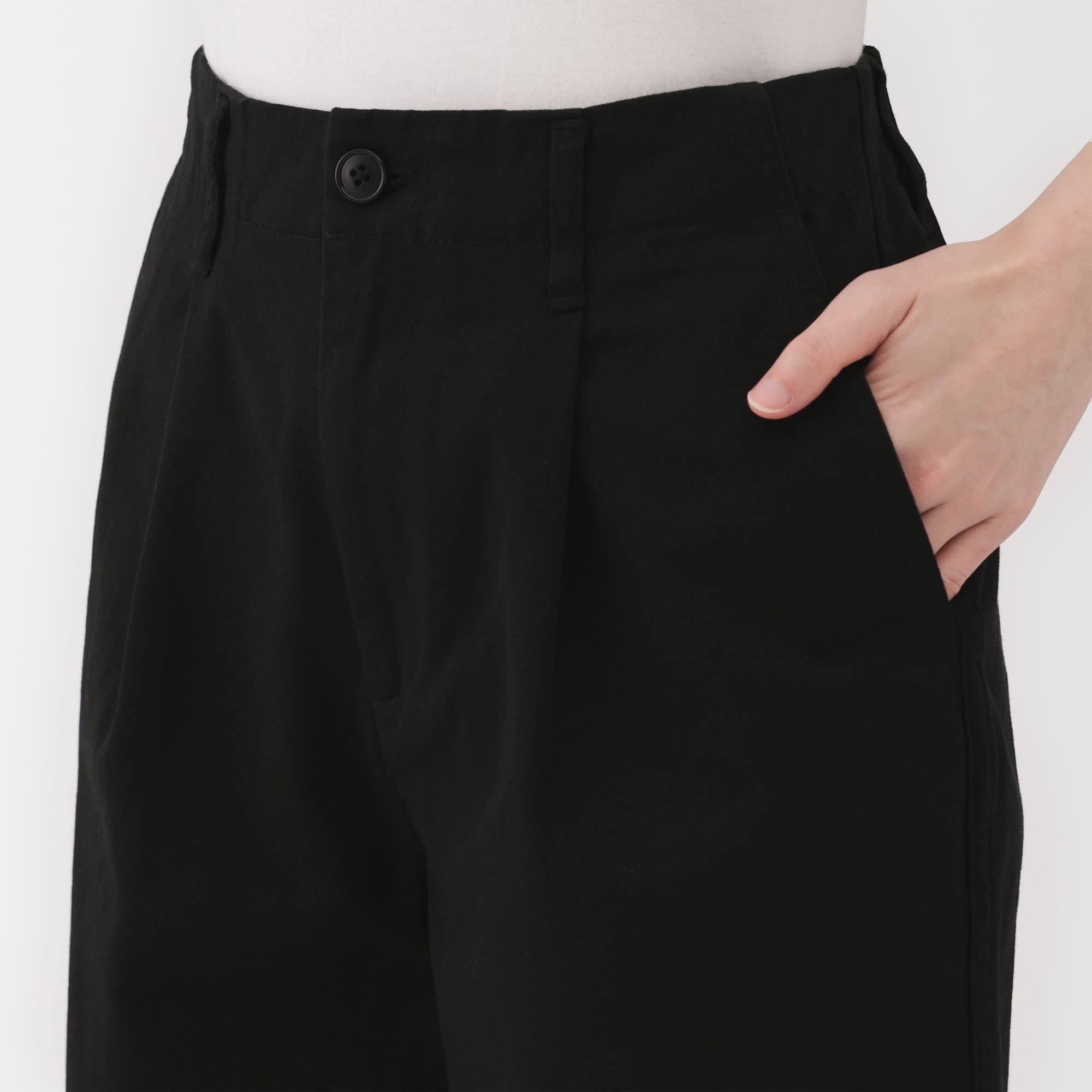 婦人　ムラ糸　チノタックハーフパンツ