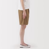 婦人　ムラ糸　チノタックハーフパンツ