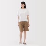 婦人　ムラ糸　チノタックハーフパンツ