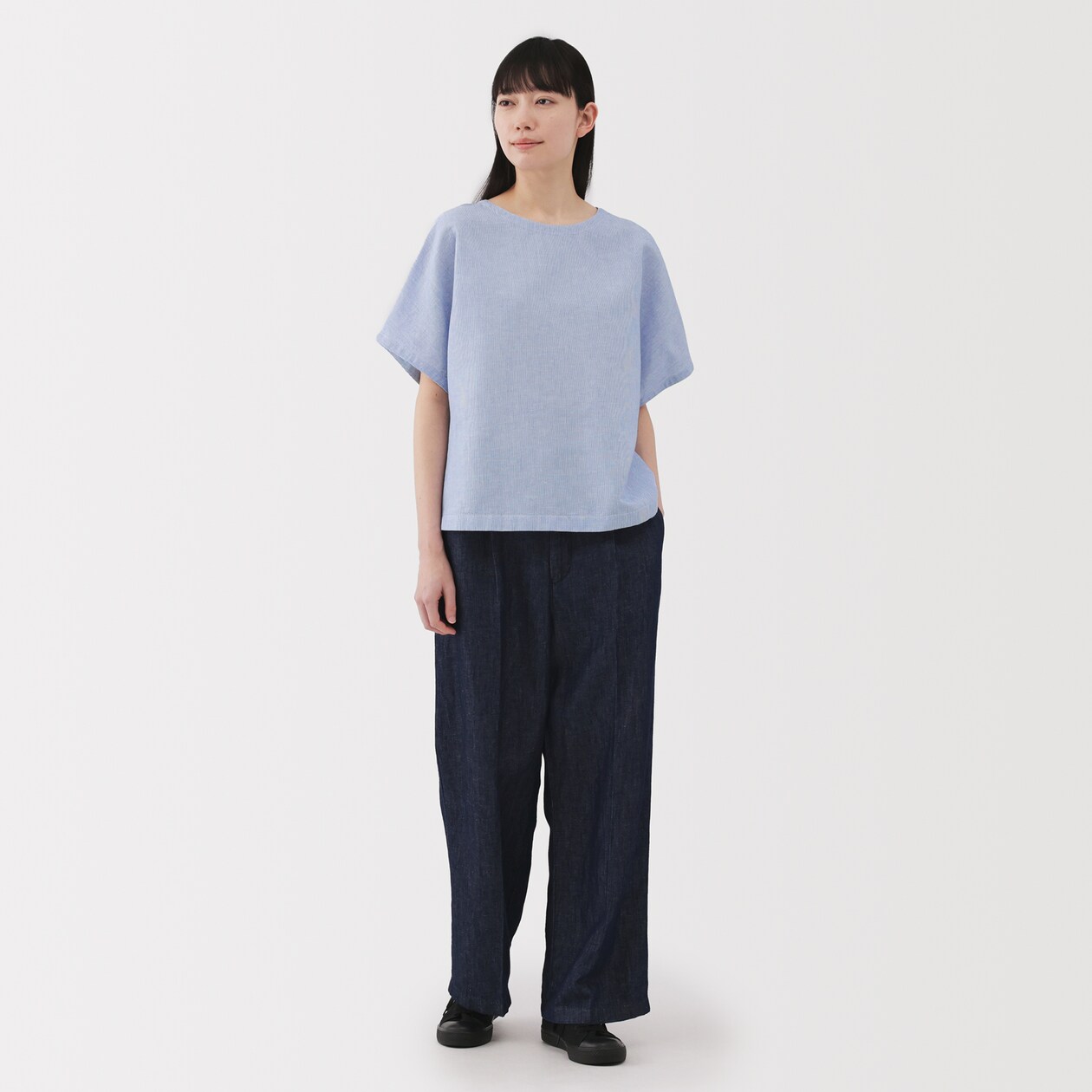 婦人　ヘンプ　コットン　半袖ブラウス