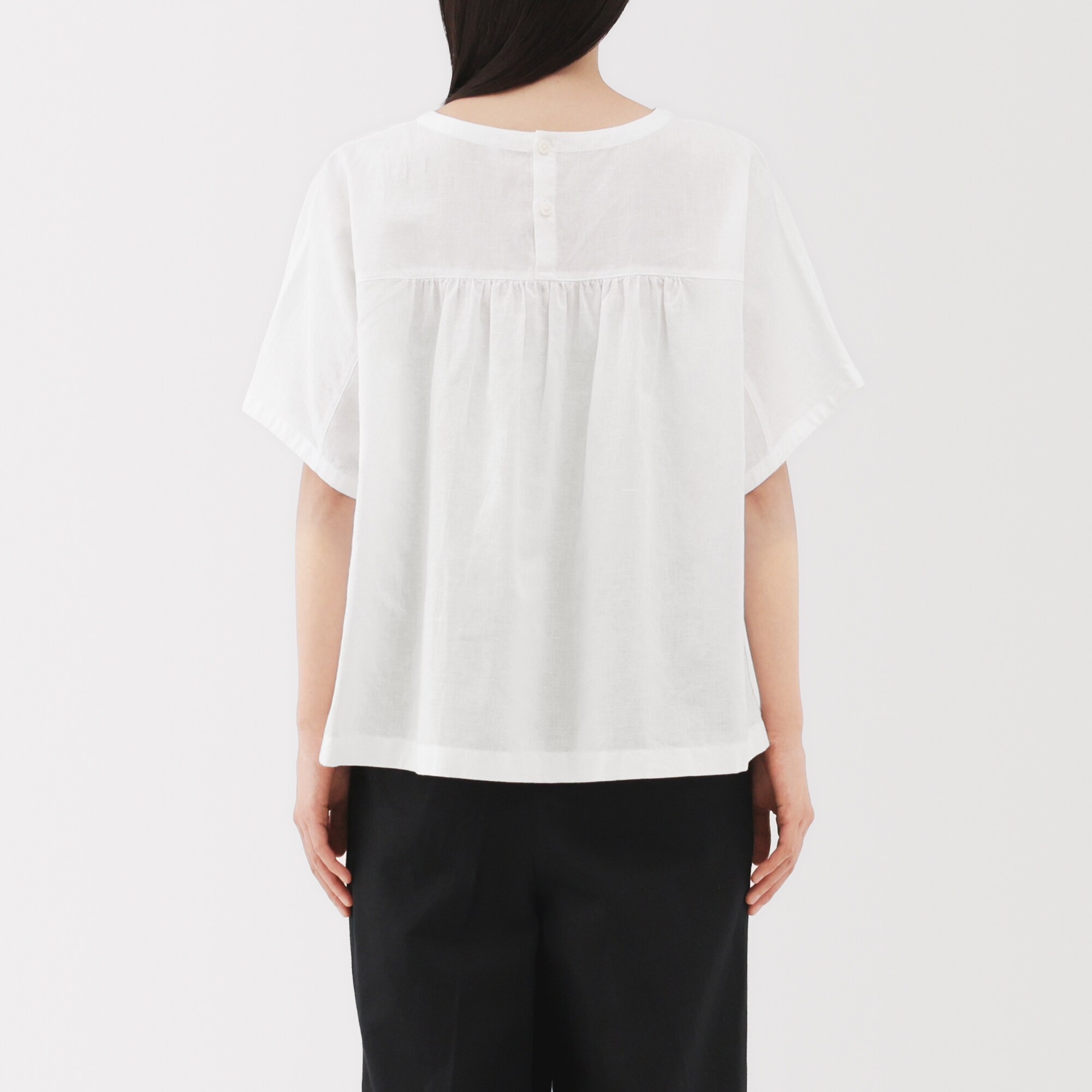 婦人　ヘンプ　コットン　半袖ブラウス