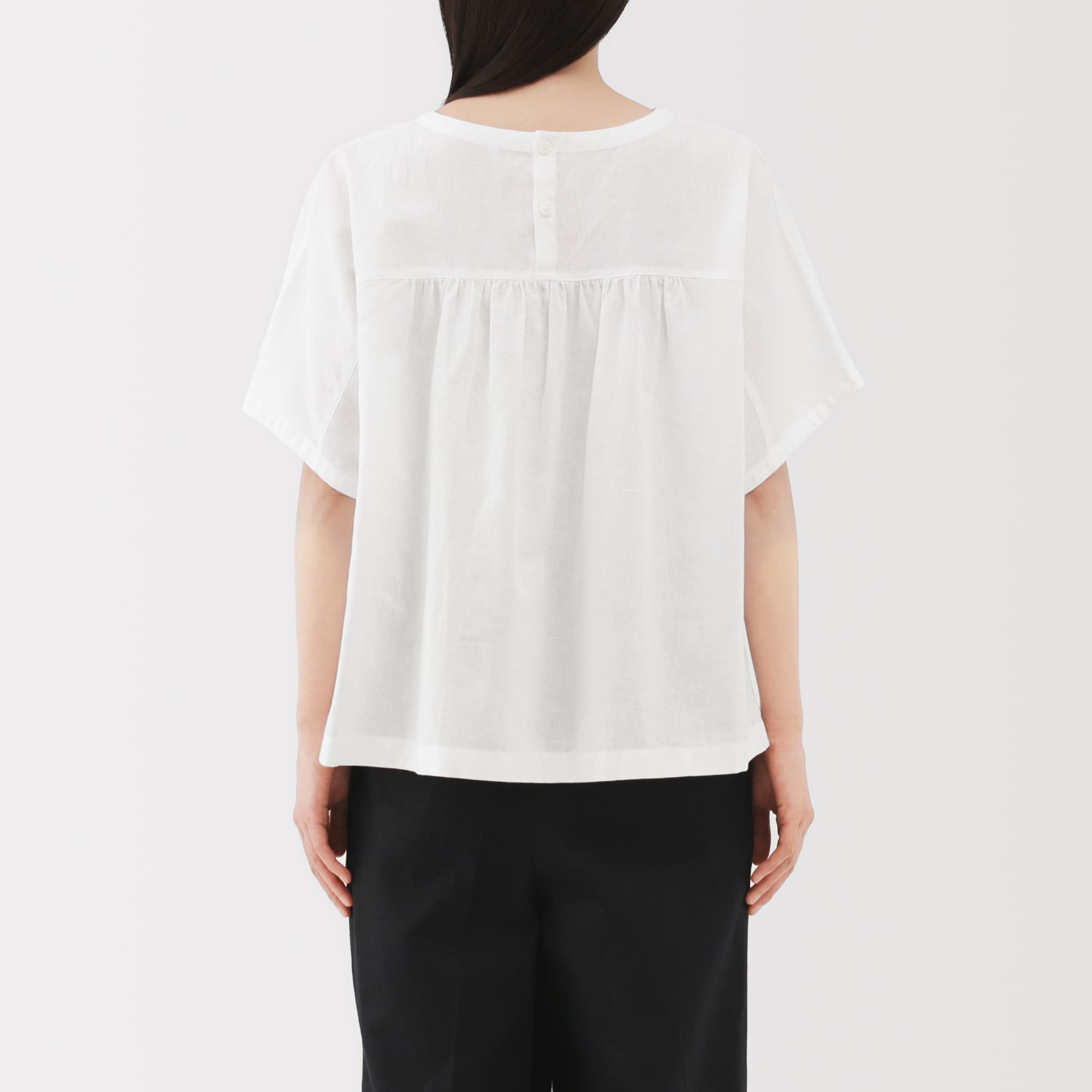 婦人　ヘンプ　コットン　半袖ブラウス