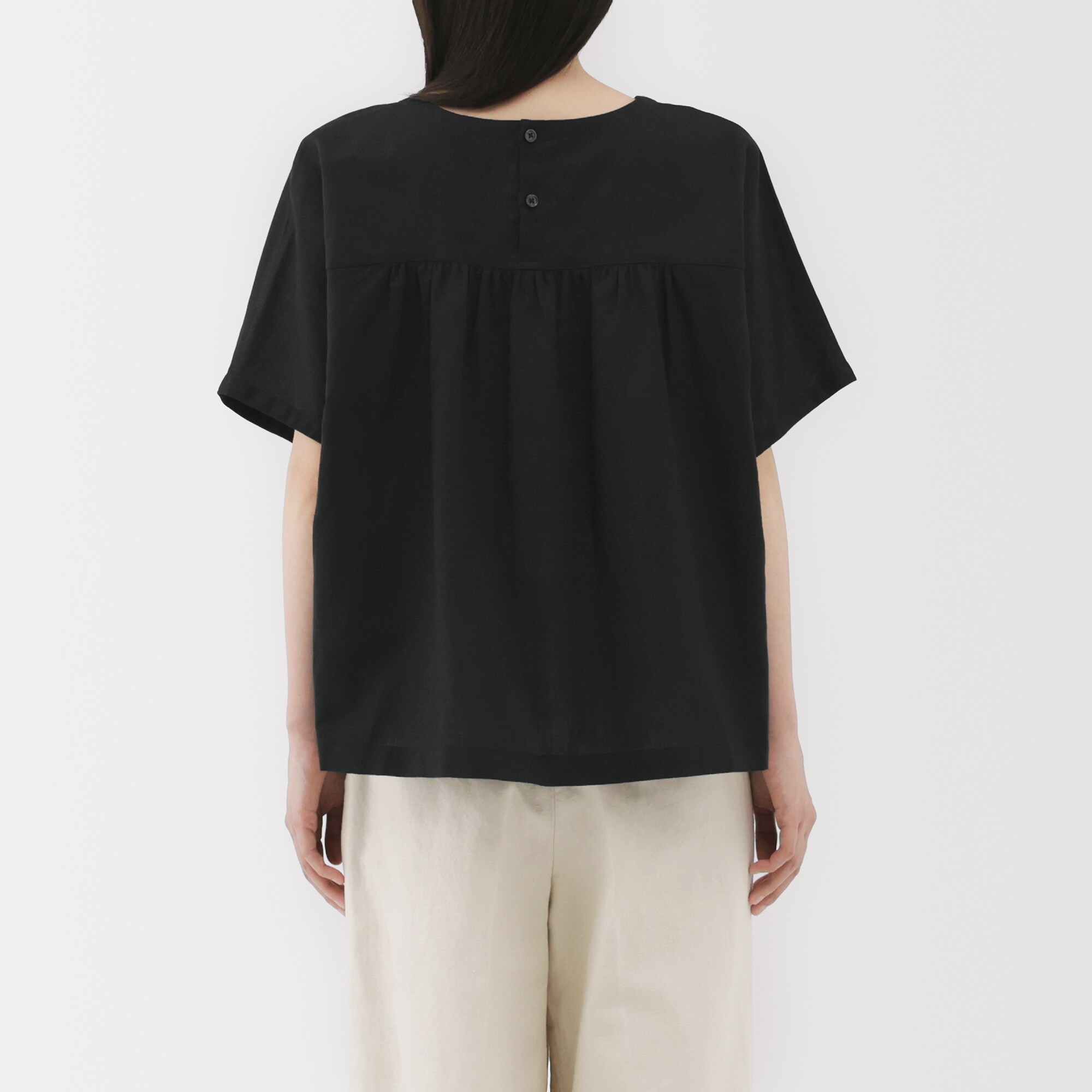 婦人　ヘンプ　コットン　半袖ブラウス