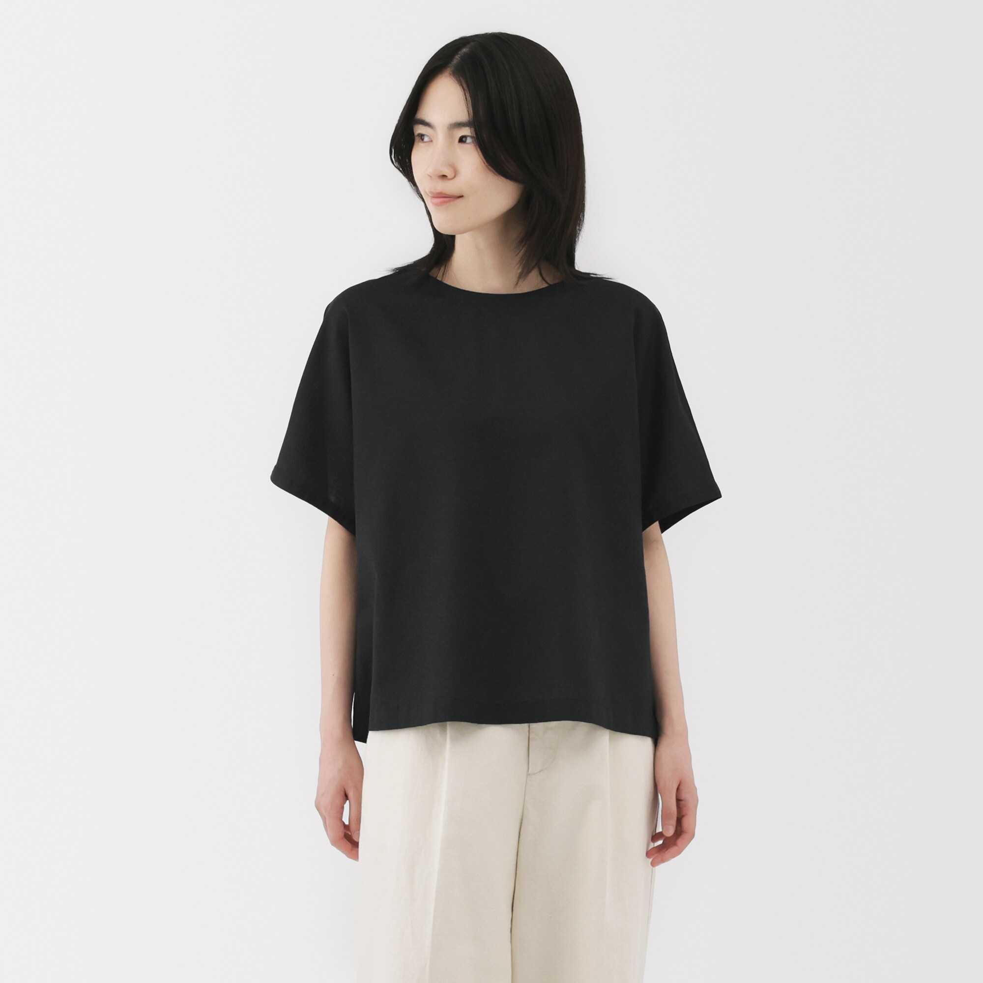 婦人　ヘンプ　コットン　半袖ブラウス