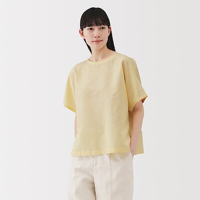 婦人　ヘンプ　コットン　半袖ブラウス