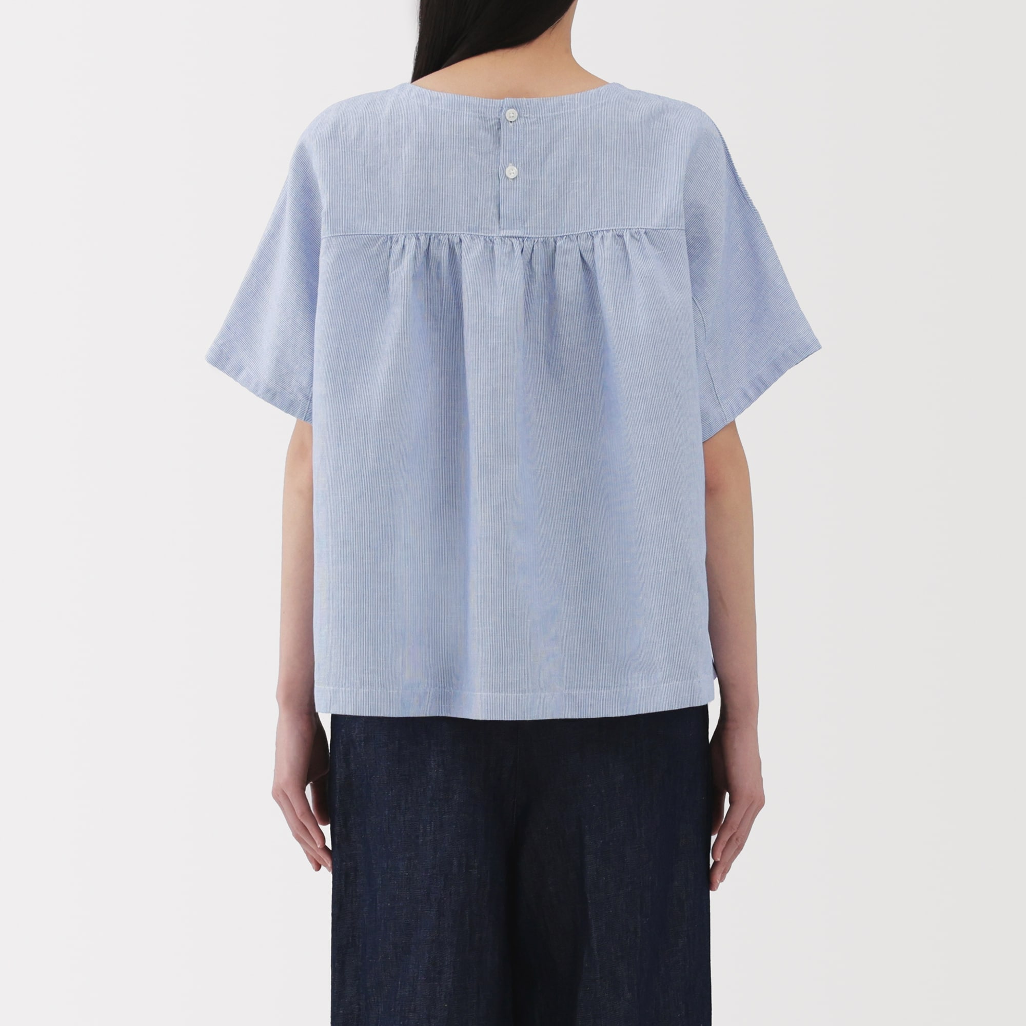 婦人　ヘンプ　コットン　半袖ブラウス