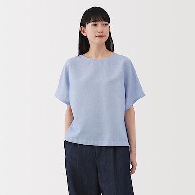 婦人　ヘンプ　コットン　半袖ブラウス