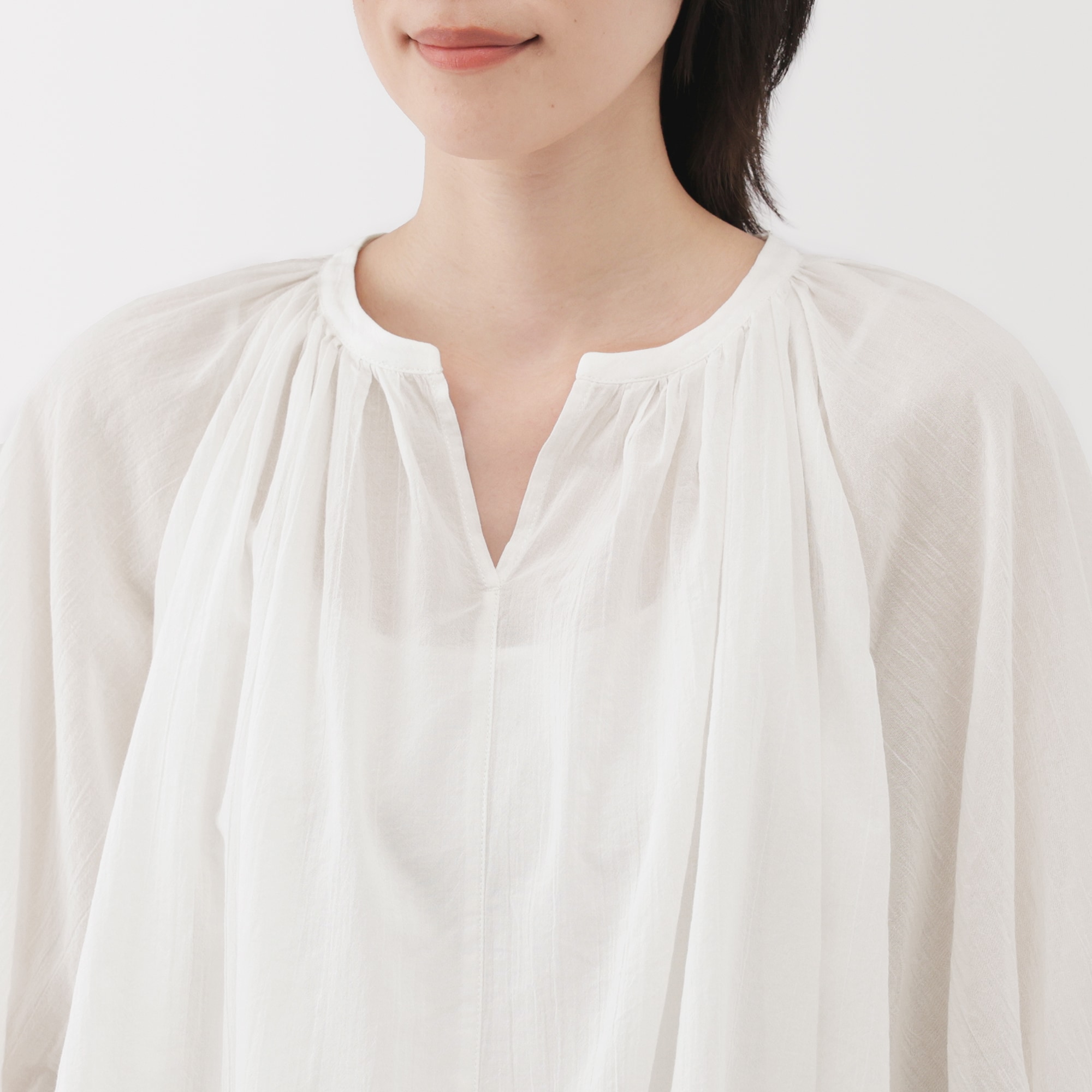 yori◆半袖ブラウス/--/コットン/WHT/無地/YR2221-059SM-2 さらさらティアードブラウス | all item| yori