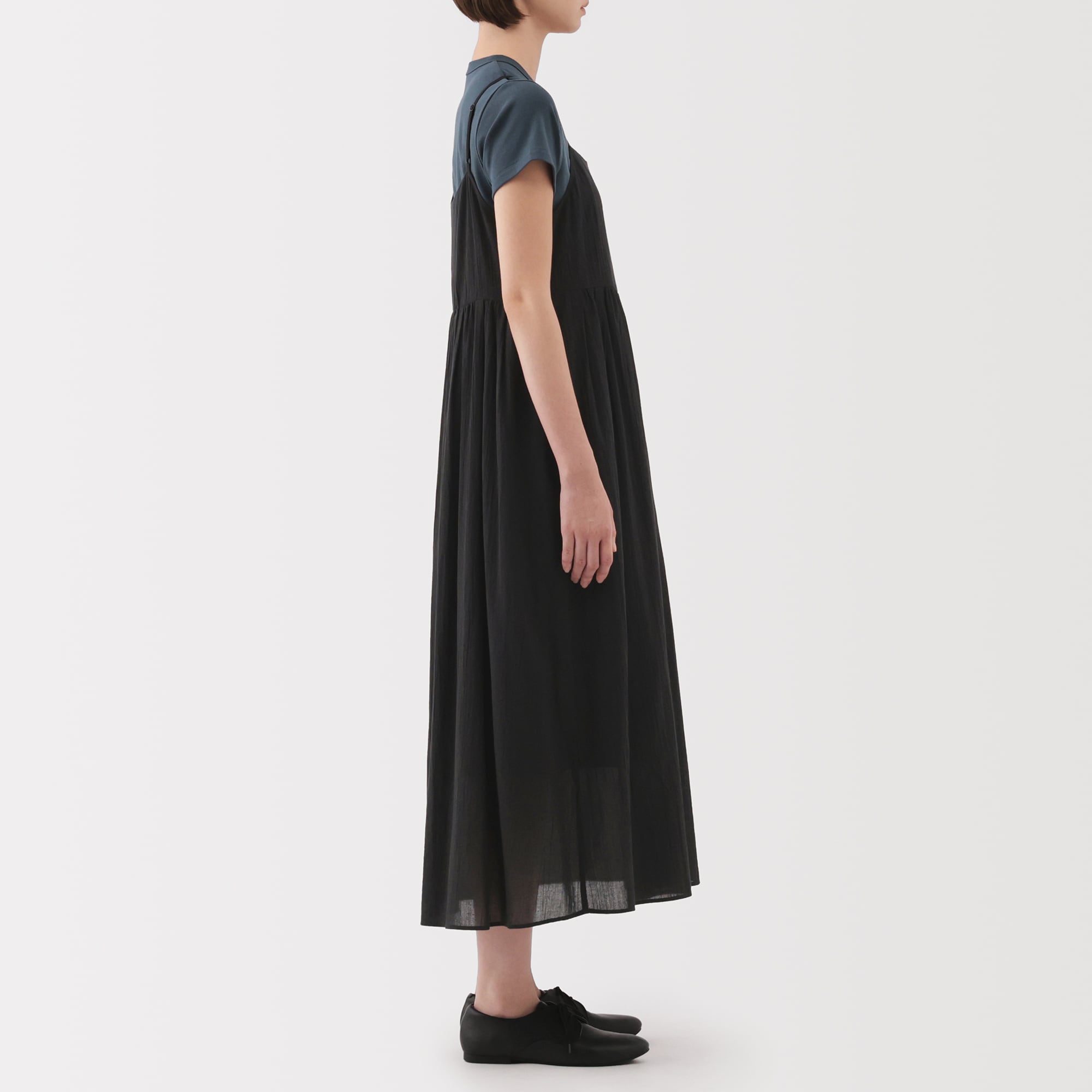 婦人　強撚ボイル　キャミソールワンピース