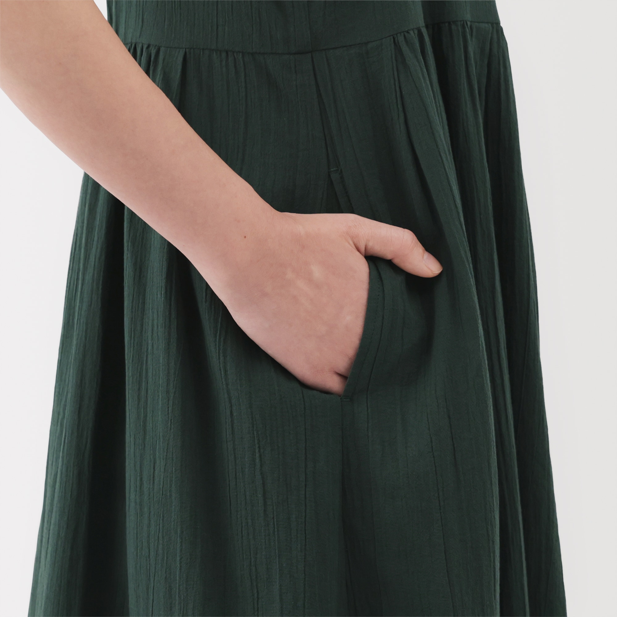 婦人　強撚ボイル　キャミソールワンピース