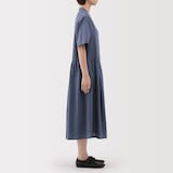 婦人　ヘンプ　コットン　半袖ワンピース