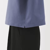 婦人　風を通す　ストレッチサッカー　オープンカラー半袖シャツ