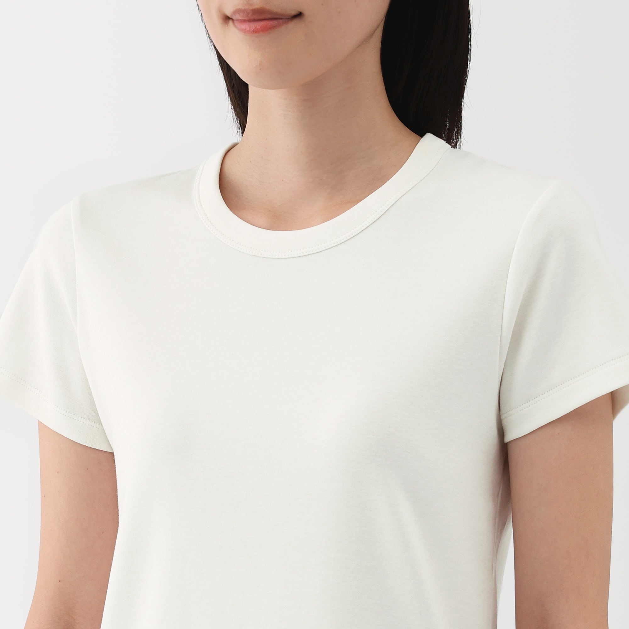 婦人　涼感汗じみしにくいクルーネック半袖Ｔシャツ