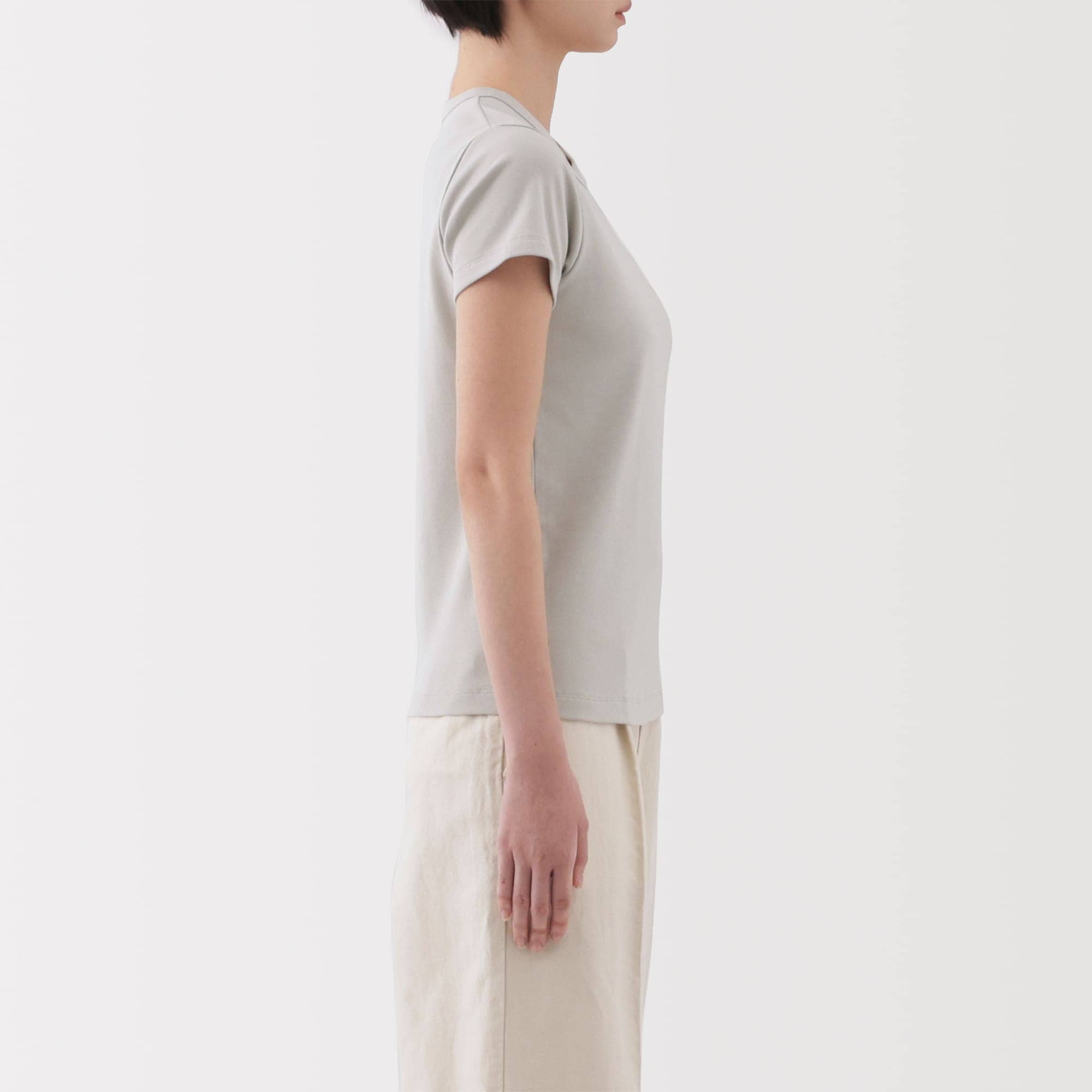 婦人　涼感汗じみしにくいクルーネック半袖Ｔシャツ