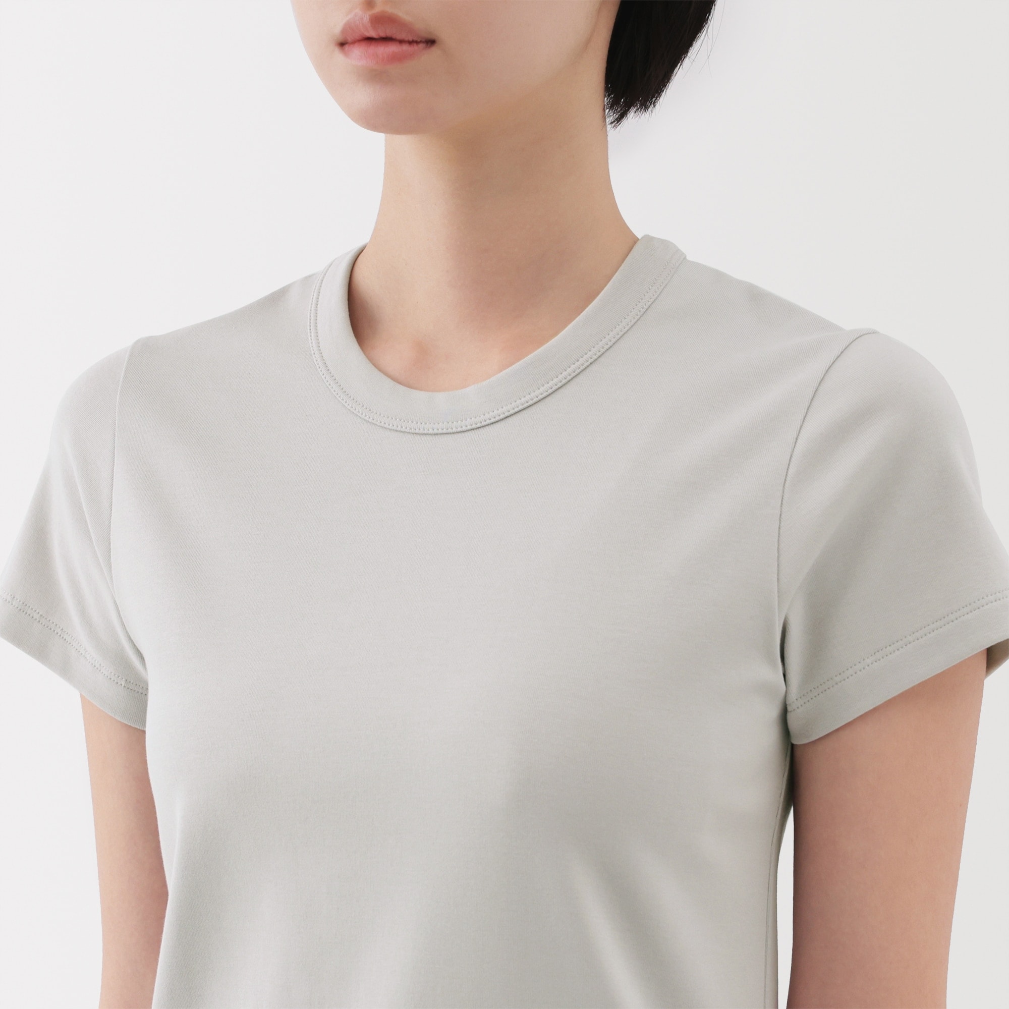 婦人　涼感汗じみしにくいクルーネック半袖Ｔシャツ