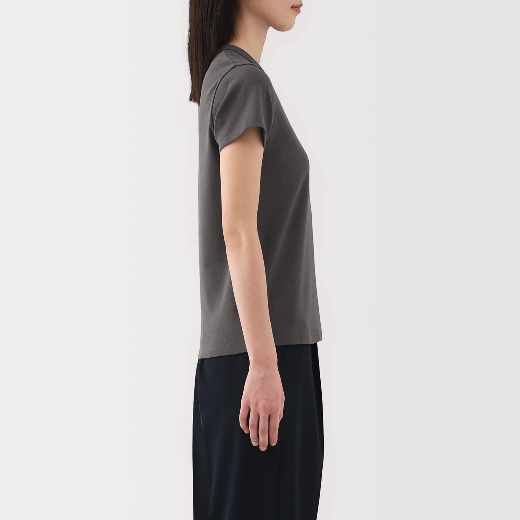 婦人　涼感汗じみしにくいクルーネック半袖Ｔシャツ