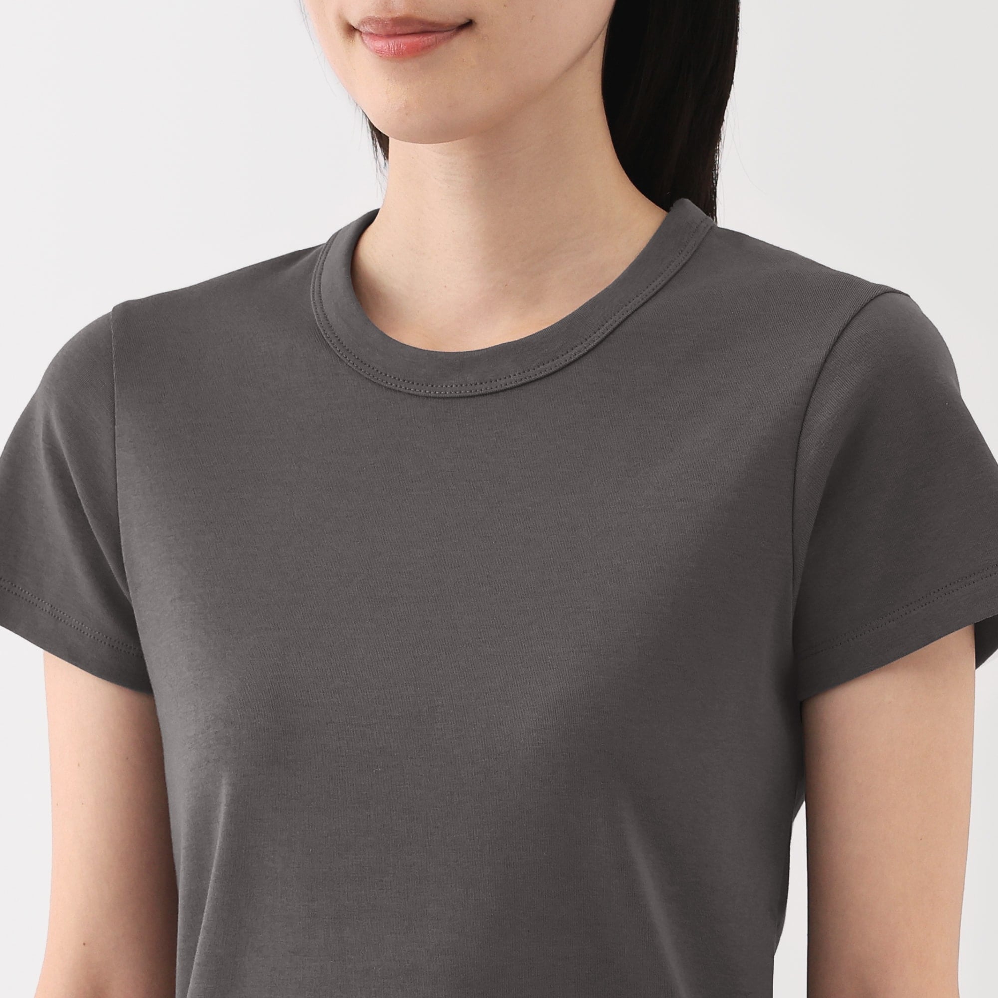 婦人　涼感汗じみしにくいクルーネック半袖Ｔシャツ