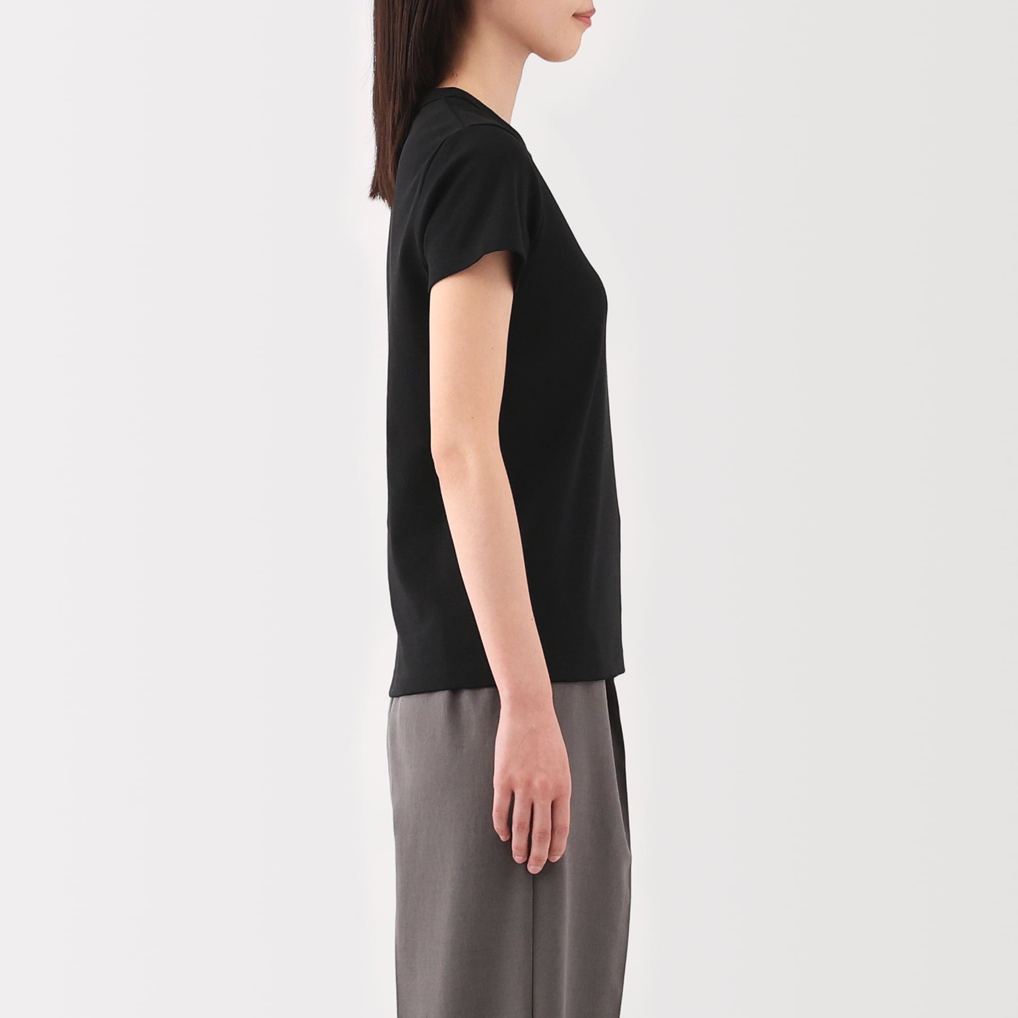 婦人　涼感汗じみしにくいクルーネック半袖Ｔシャツ