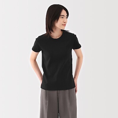 婦人　涼感汗じみしにくいクルーネック半袖Ｔシャツ