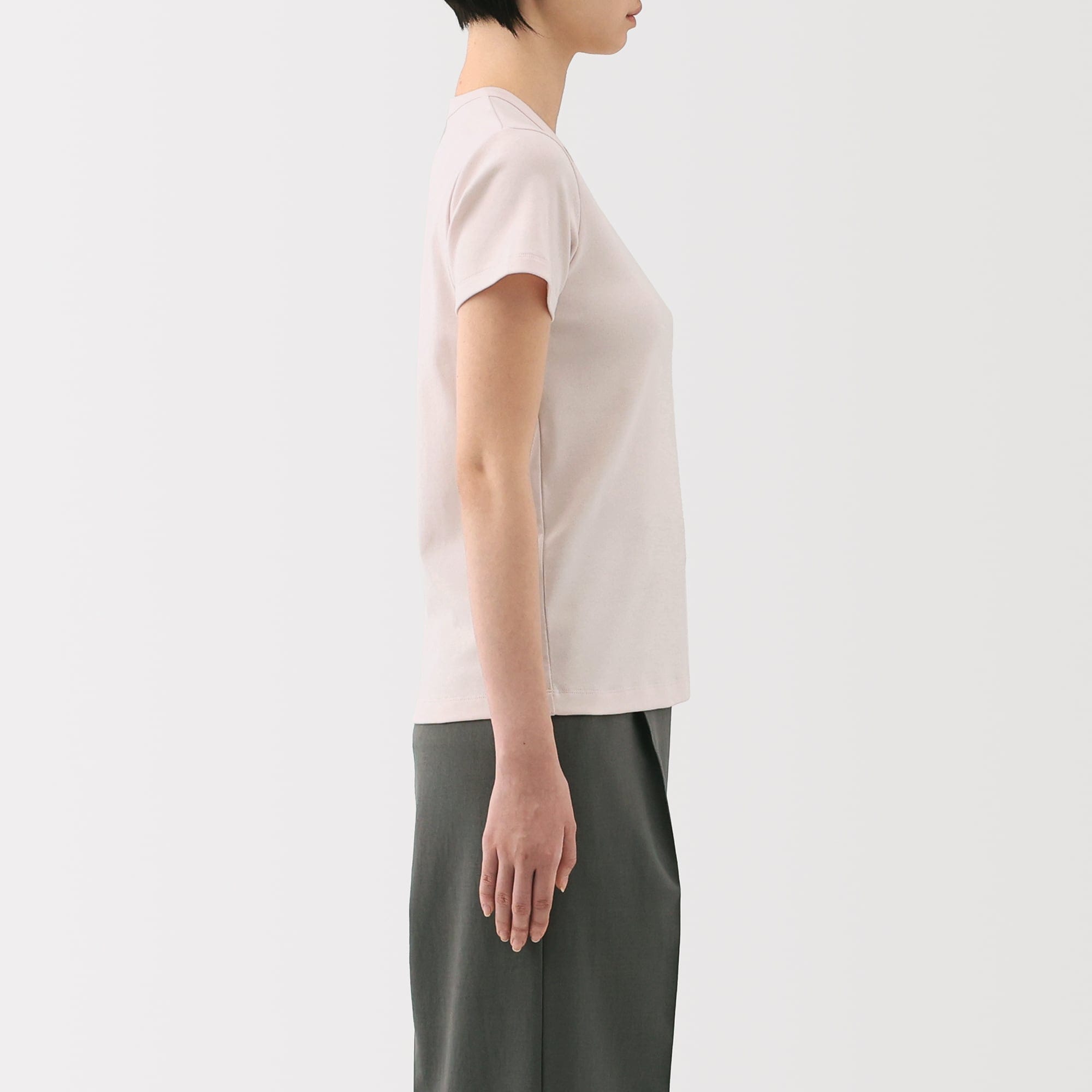 婦人　涼感汗じみしにくいクルーネック半袖Ｔシャツ