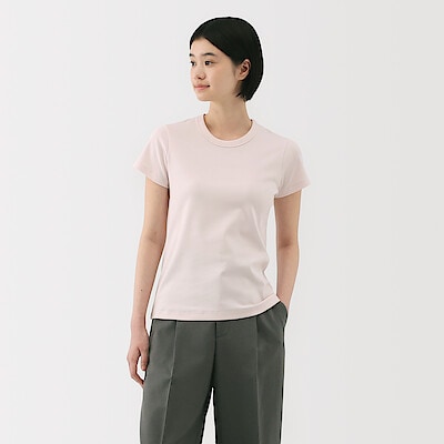 婦人　涼感汗じみしにくいクルーネック半袖Ｔシャツ