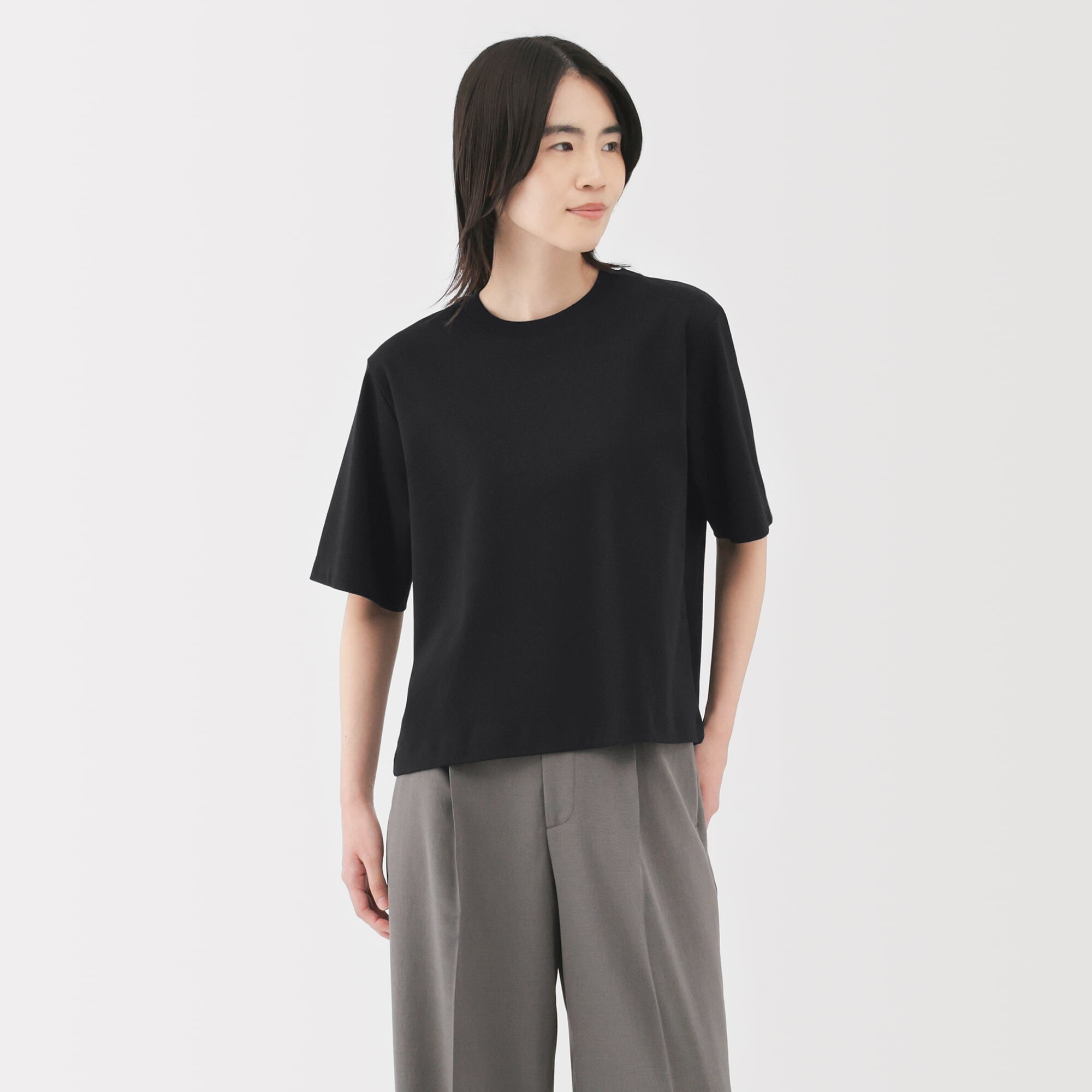 婦人　涼感ＵＶカットクルーネックワイド半袖Ｔシャツ