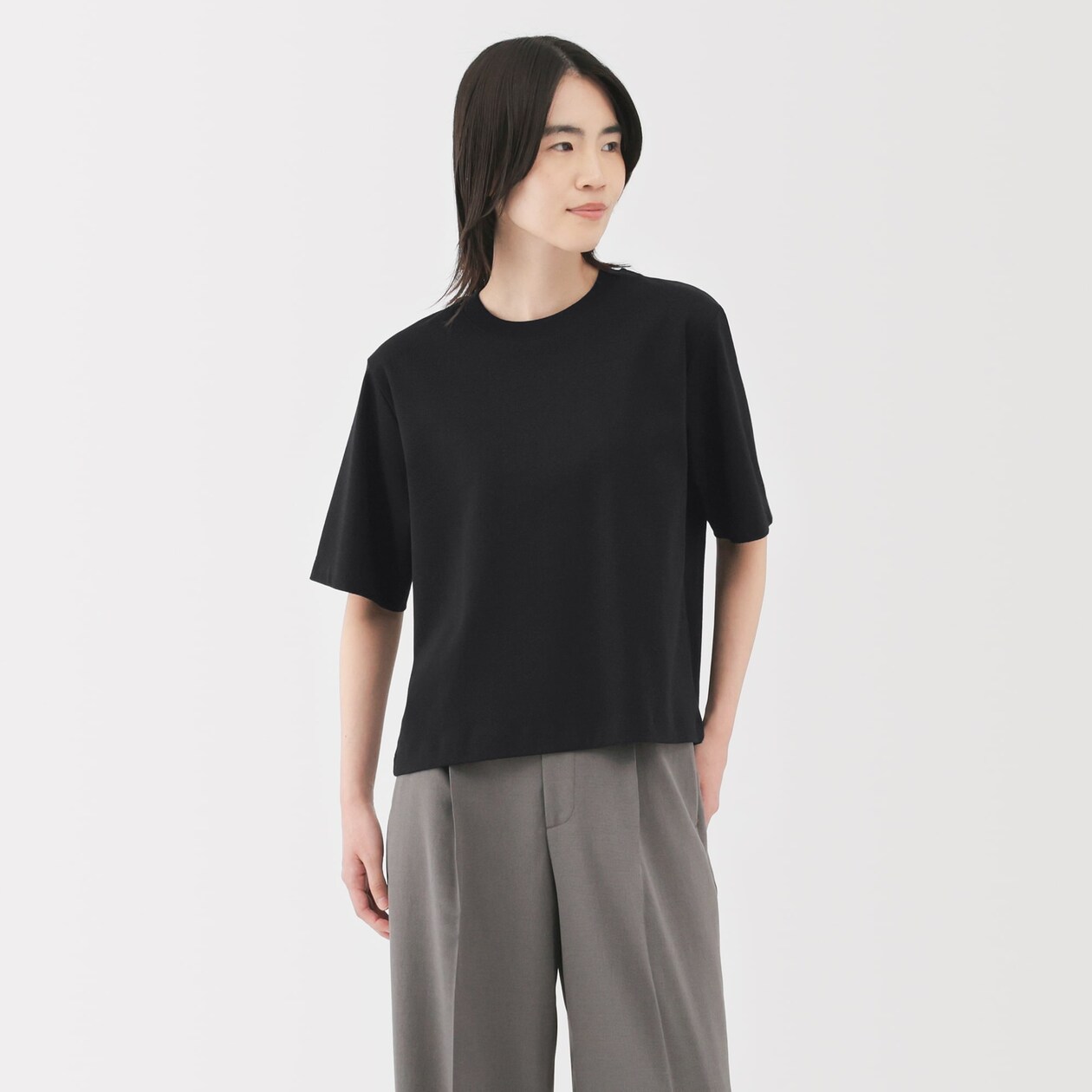婦人　涼感ＵＶカットクルーネックワイド半袖Ｔシャツ