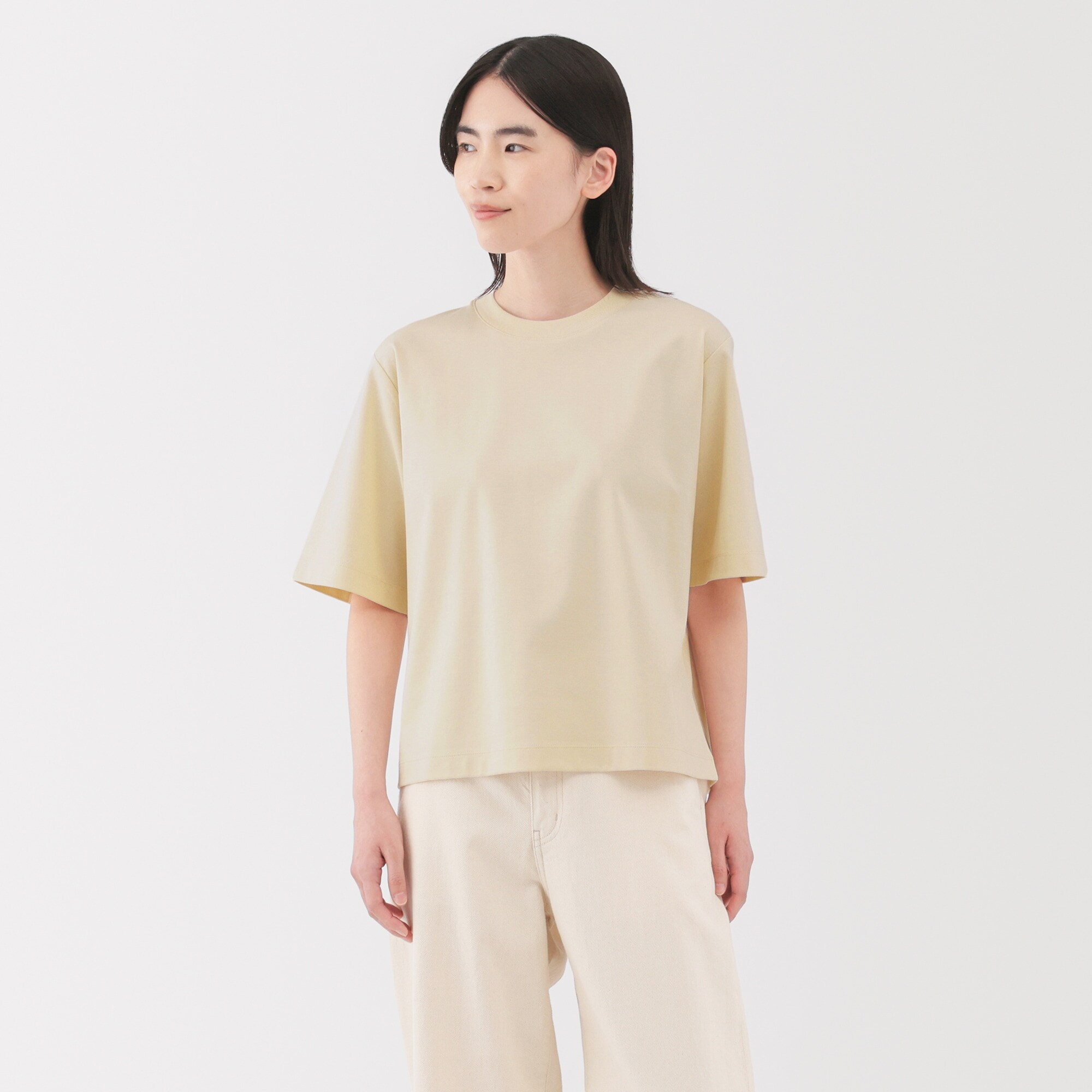 婦人　涼感ＵＶカットクルーネックワイド半袖Ｔシャツ