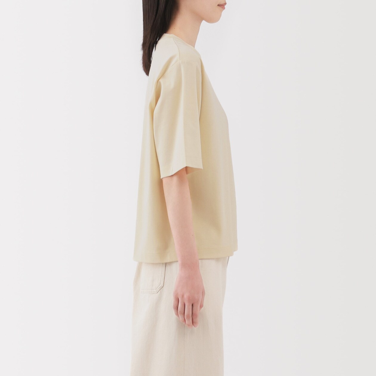 婦人　涼感ＵＶカットクルーネックワイド半袖Ｔシャツ