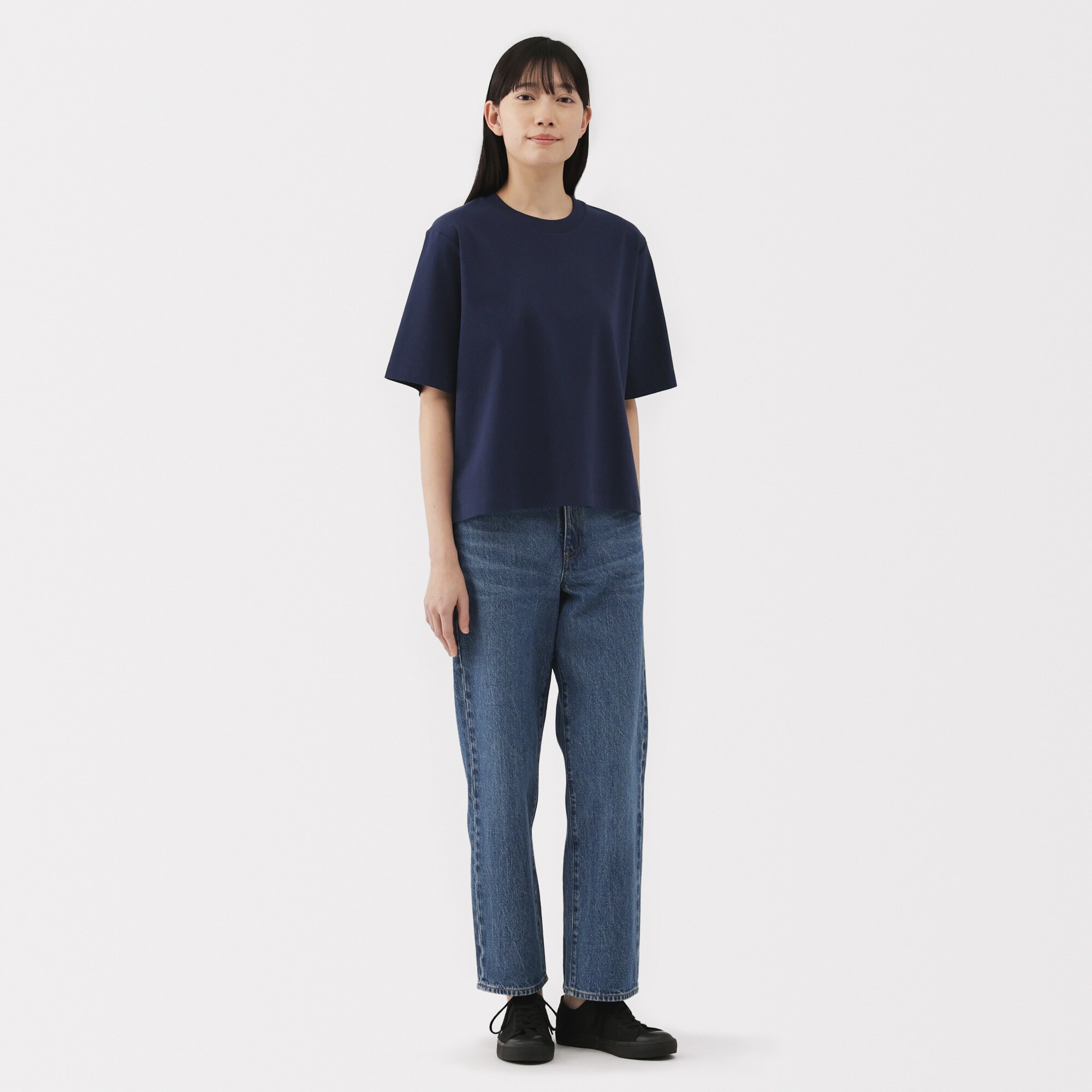婦人　涼感ＵＶカットクルーネックワイド半袖Ｔシャツ