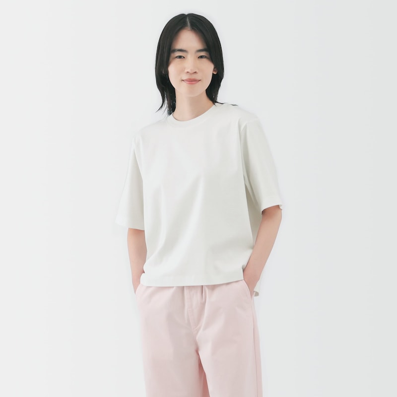 婦人　涼感ＵＶカットクルーネックワイド半袖Ｔシャツ