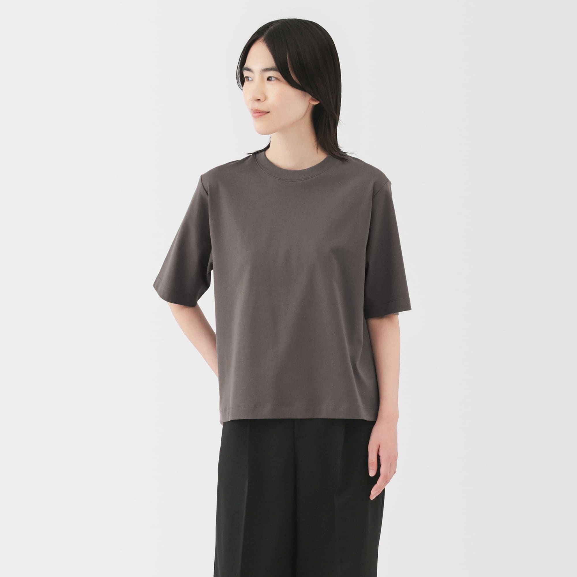婦人 涼感UVカットクルーネックワイド半袖Tシャツ | 無印良品