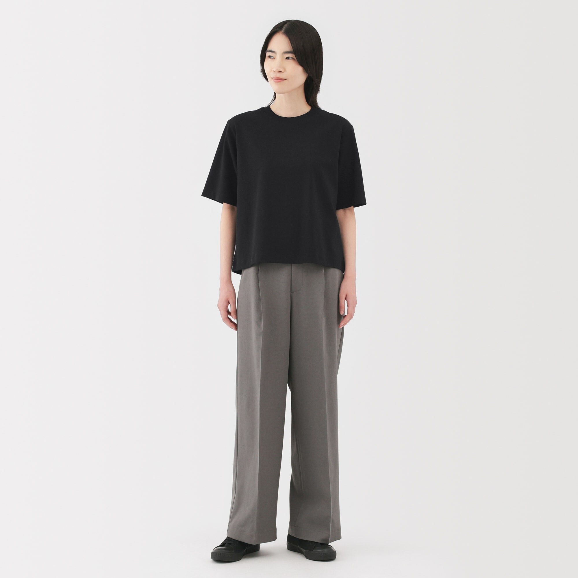 婦人　涼感ＵＶカットクルーネックワイド半袖Ｔシャツ