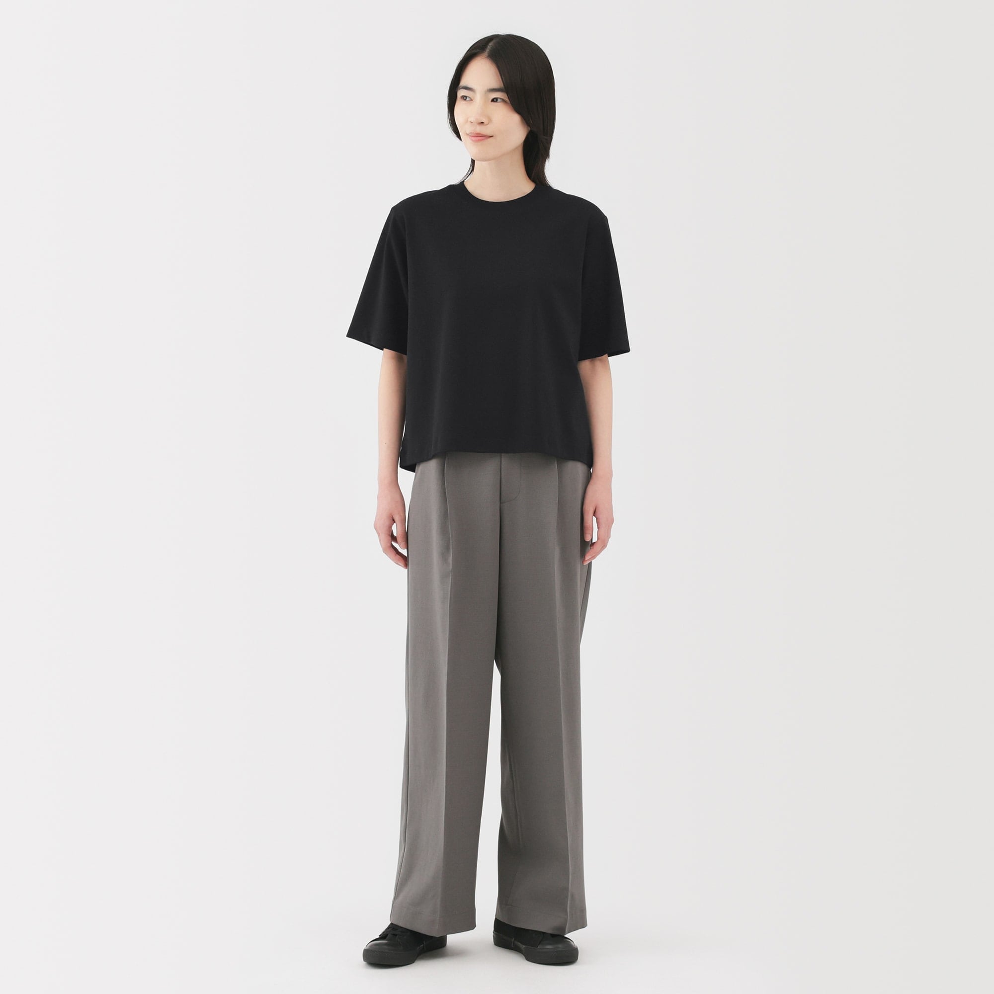 婦人　涼感ＵＶカットクルーネックワイド半袖Ｔシャツ