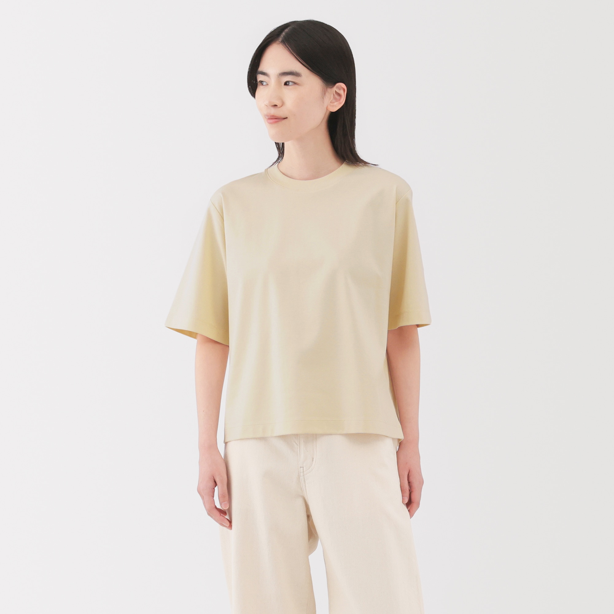 婦人　涼感ＵＶカットクルーネックワイド半袖Ｔシャツ