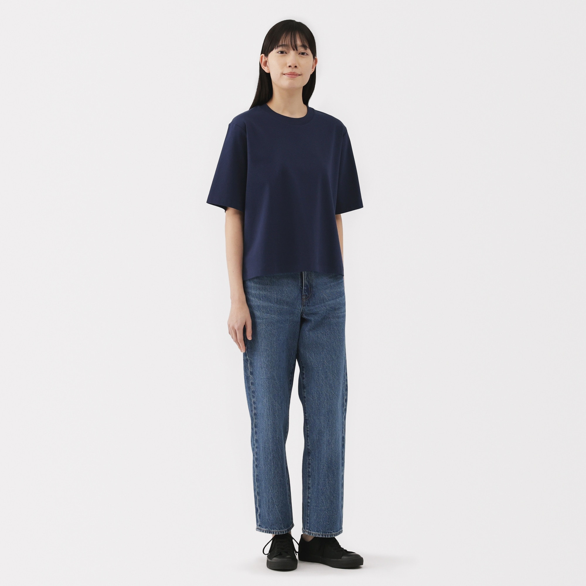 婦人　涼感ＵＶカットクルーネックワイド半袖Ｔシャツ