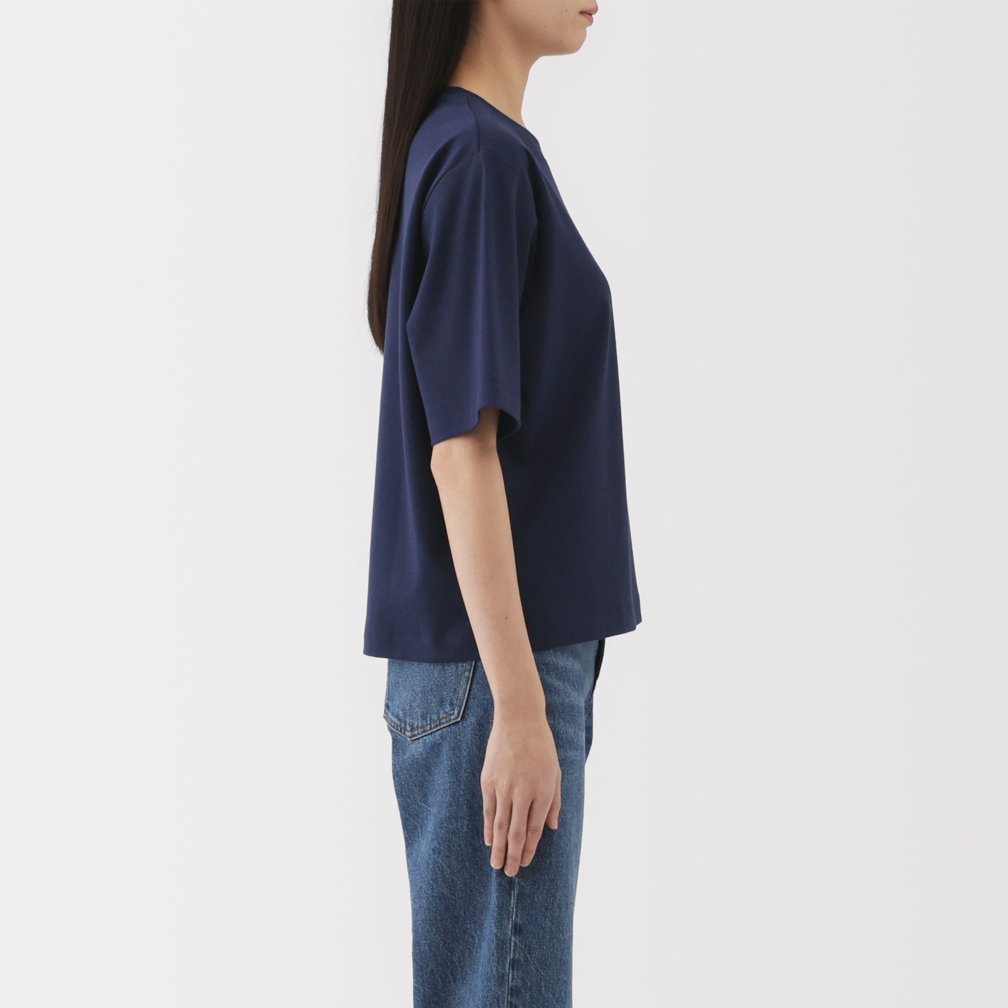 婦人　涼感ＵＶカットクルーネックワイド半袖Ｔシャツ