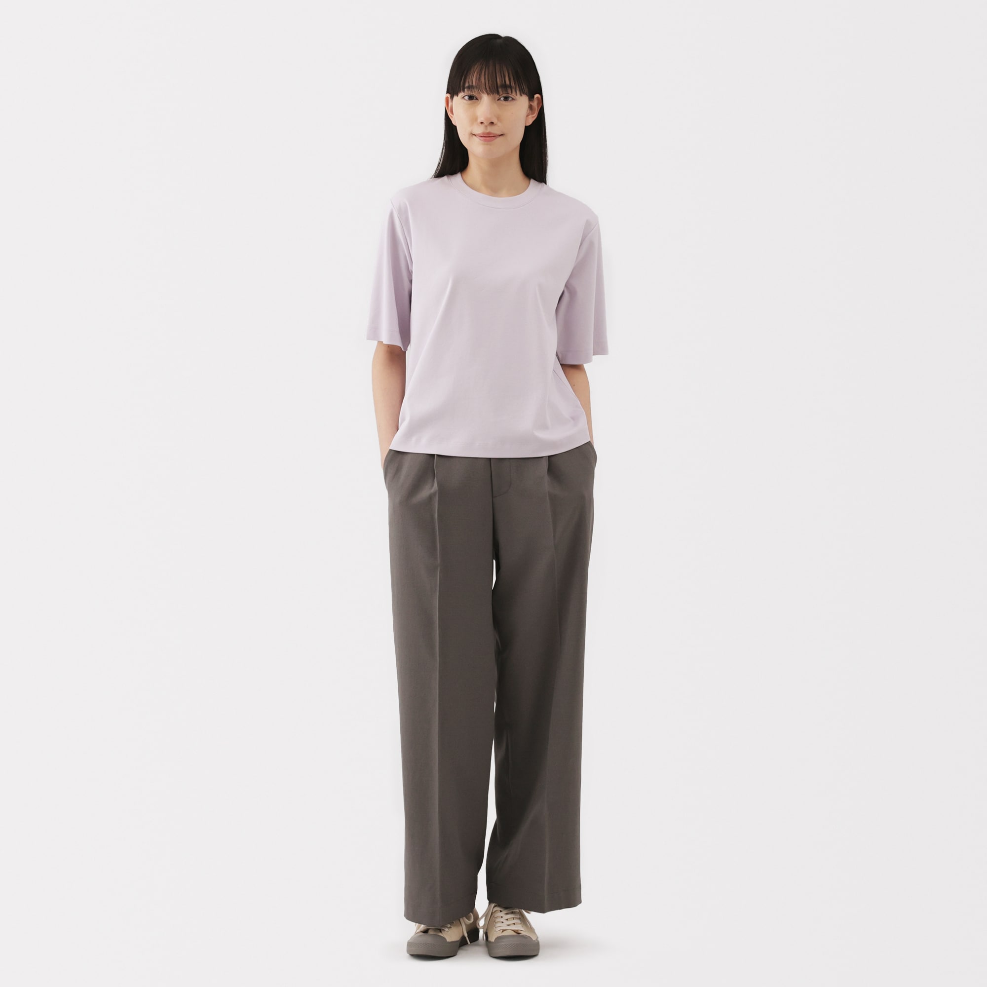 婦人　涼感ＵＶカットクルーネックワイド半袖Ｔシャツ