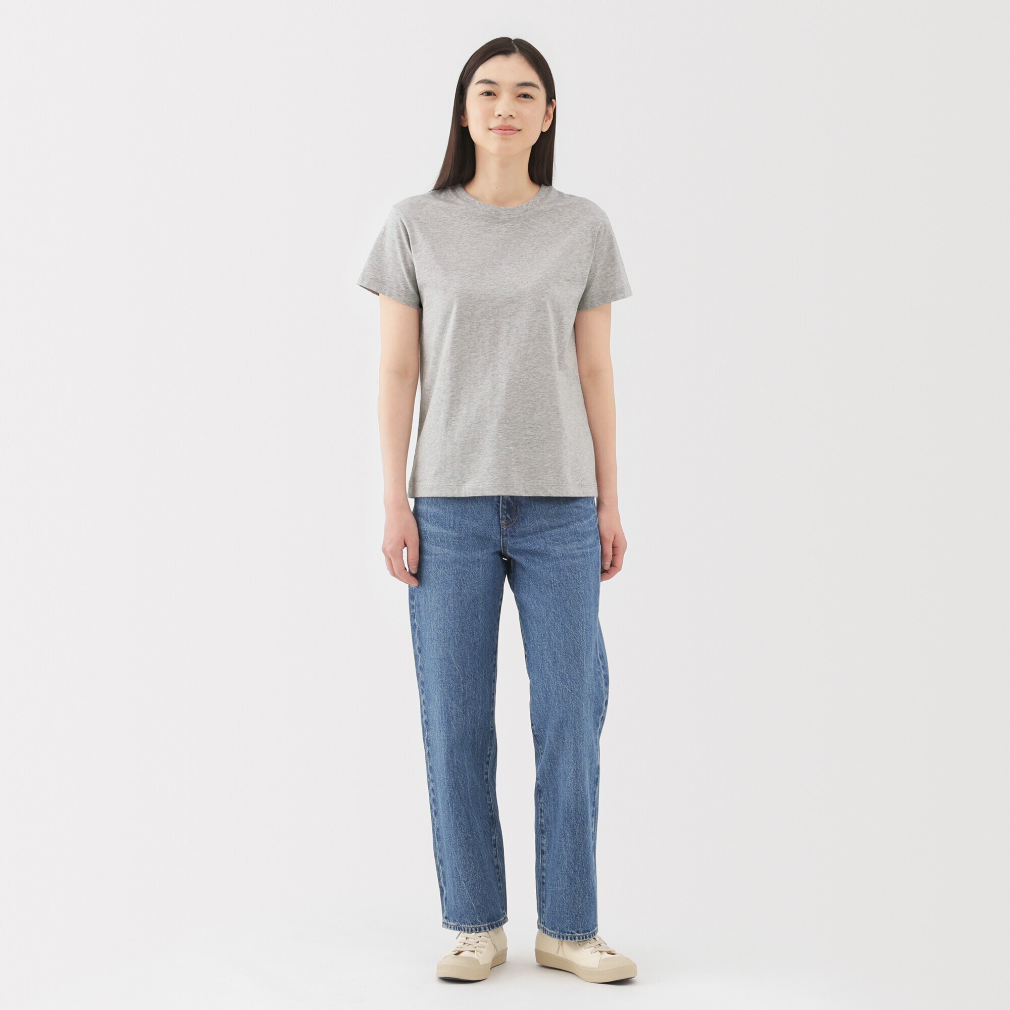 婦人　天竺編みクルーネック半袖Ｔシャツ