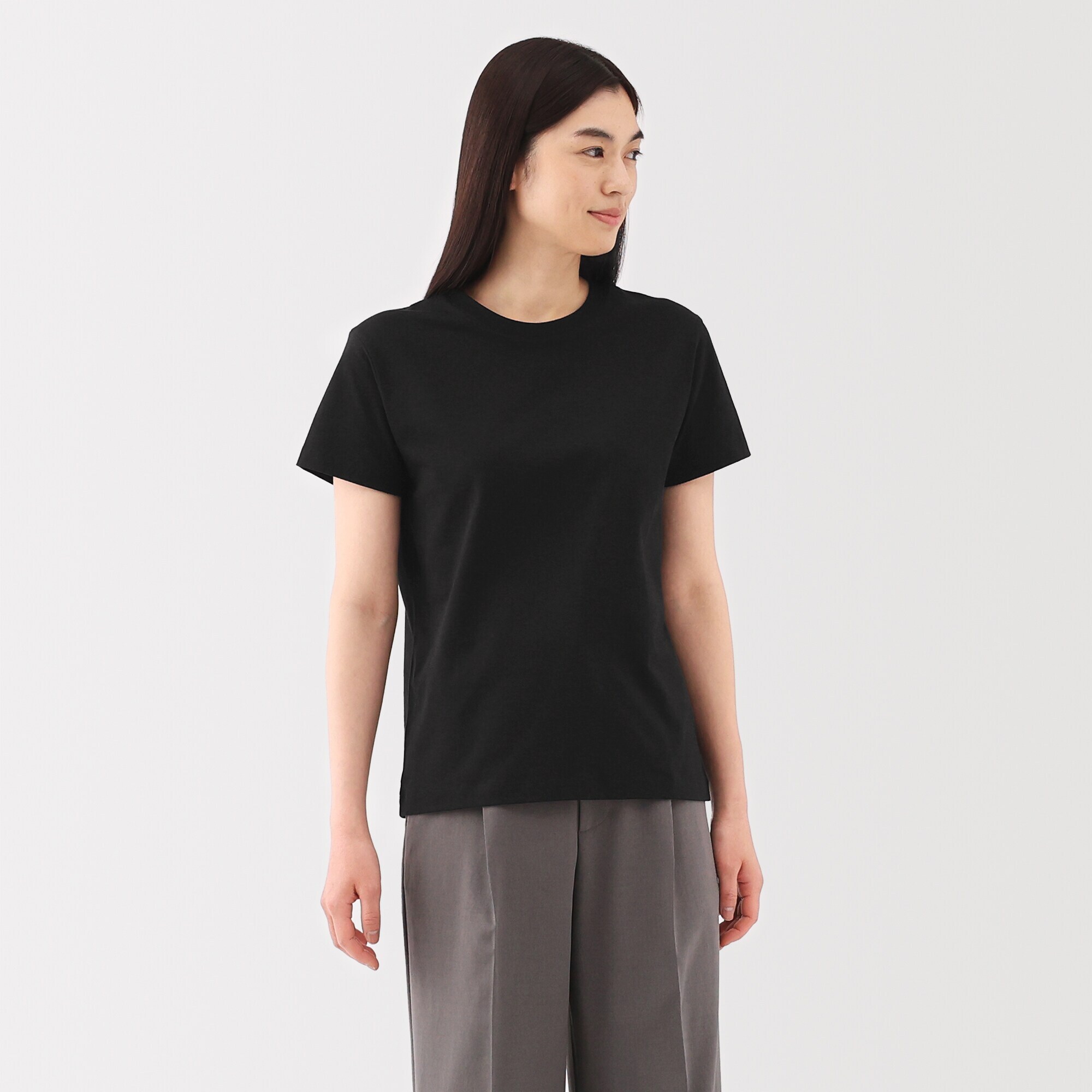 婦人　天竺編みクルーネック半袖Ｔシャツ