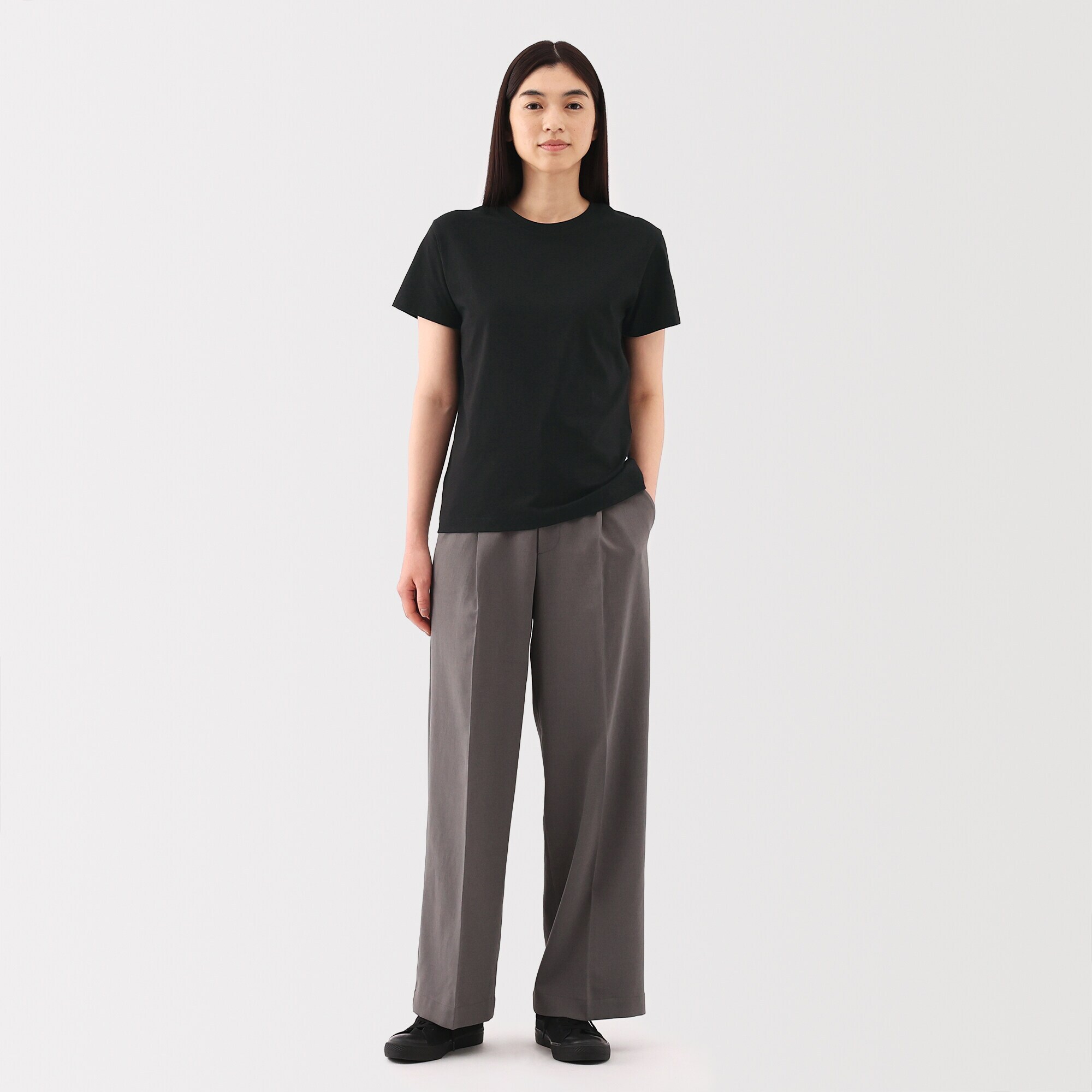 婦人　天竺編みクルーネック半袖Ｔシャツ