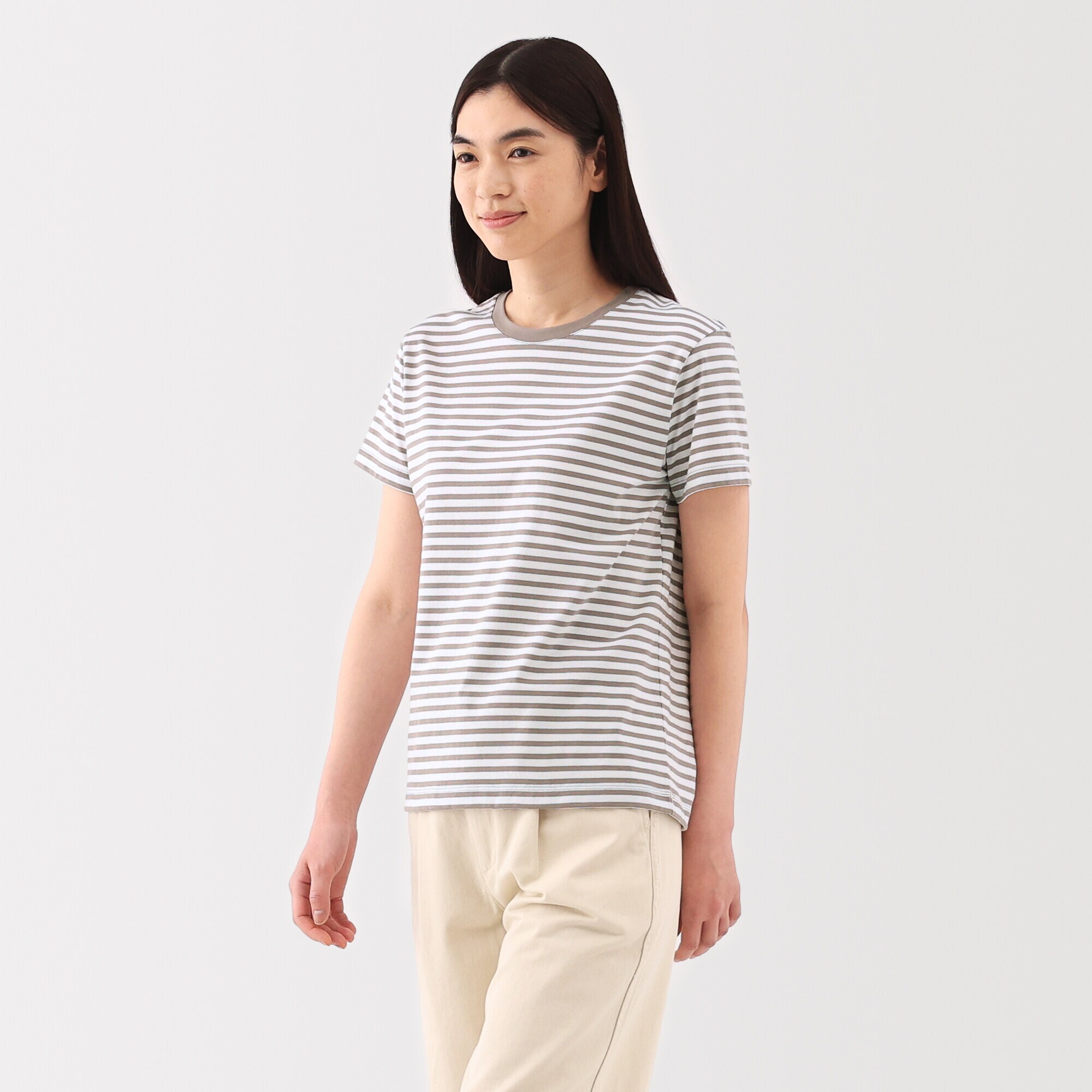 婦人　天竺編みクルーネック半袖Ｔシャツ