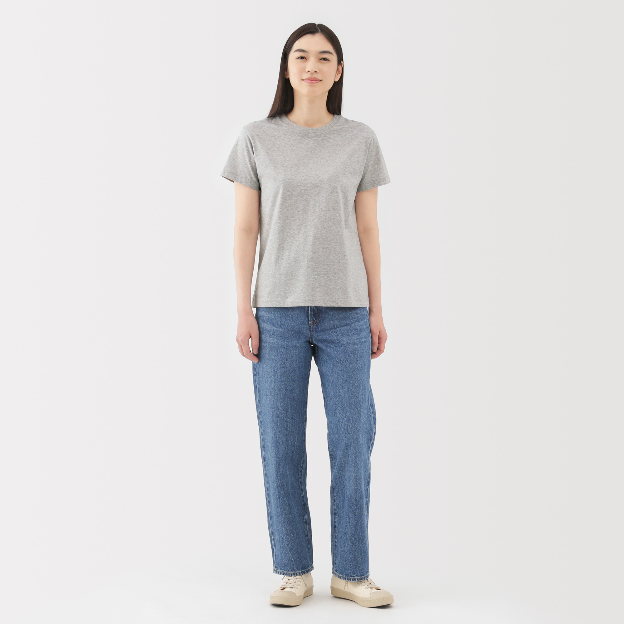 婦人　天竺編みクルーネック半袖Ｔシャツ