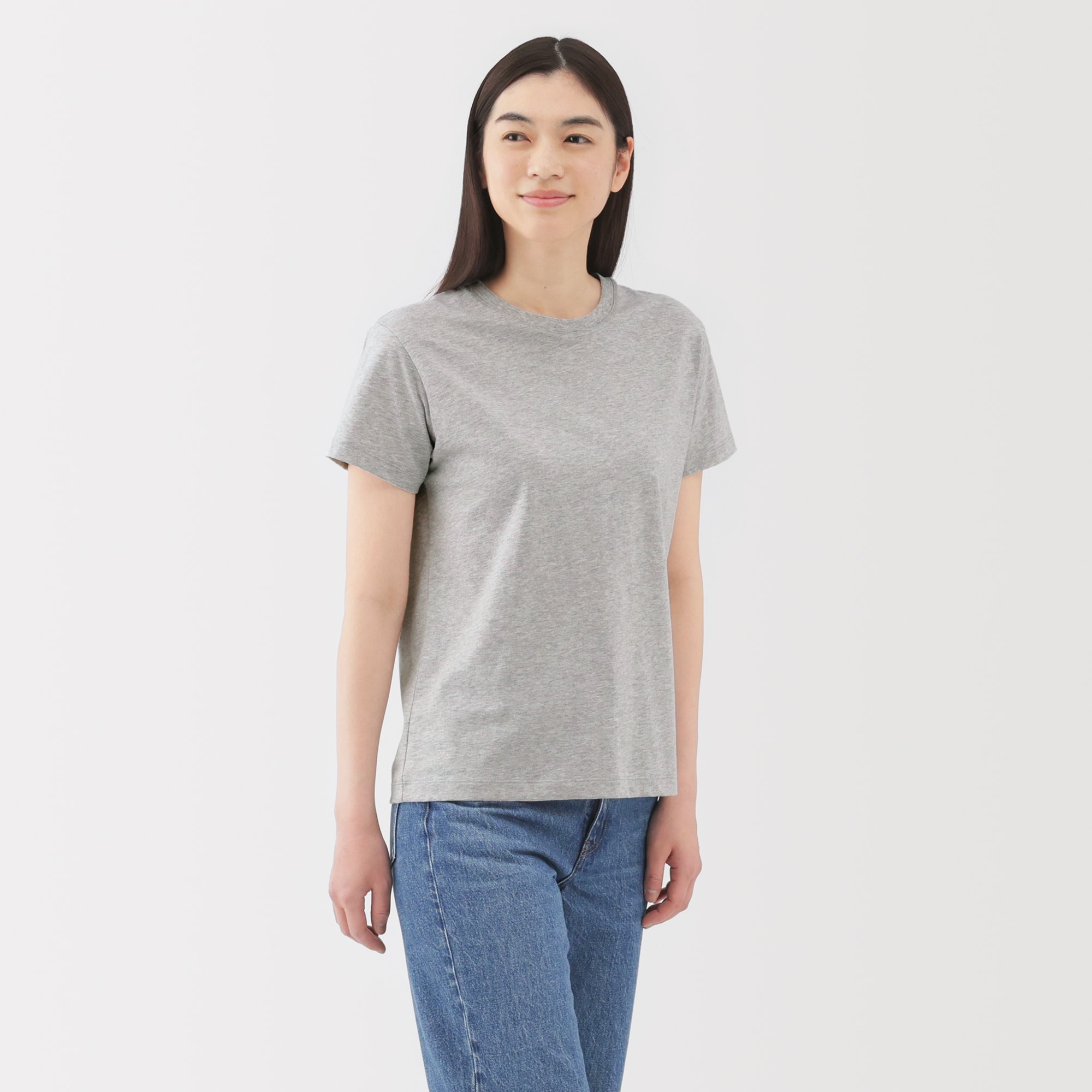 婦人　天竺編みクルーネック半袖Ｔシャツ