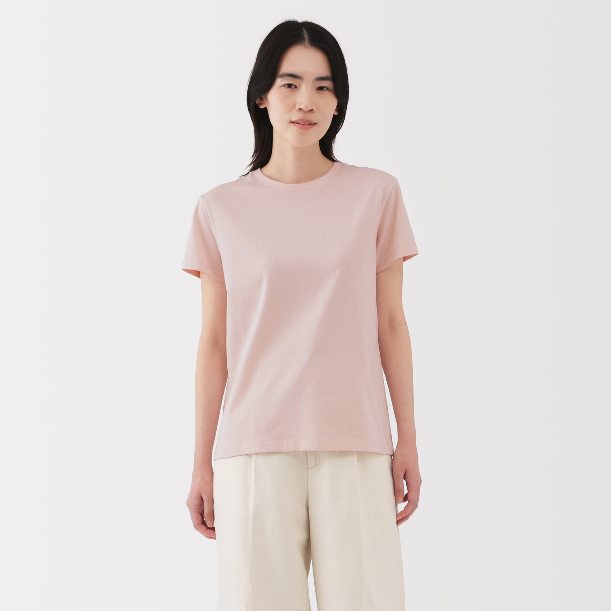 婦人　天竺編みクルーネック半袖Ｔシャツ