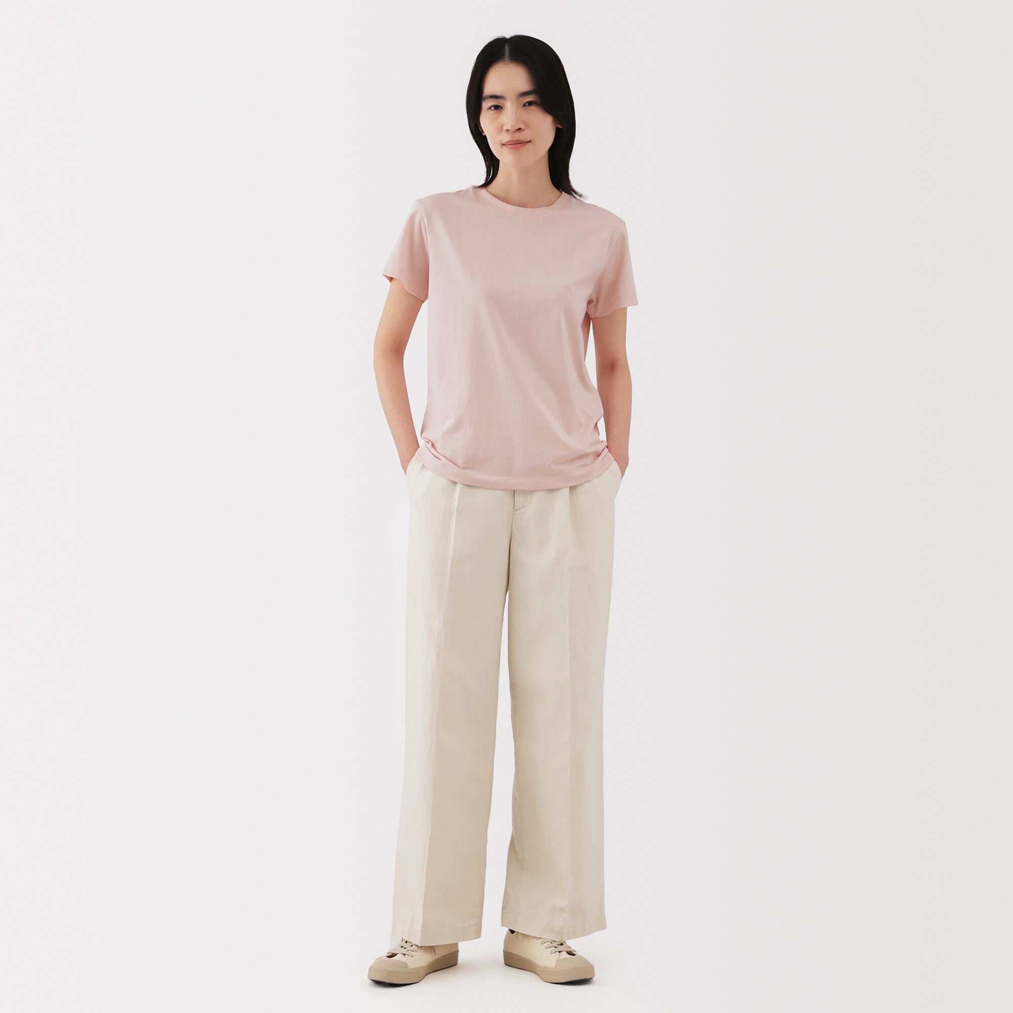 婦人　天竺編みクルーネック半袖Ｔシャツ