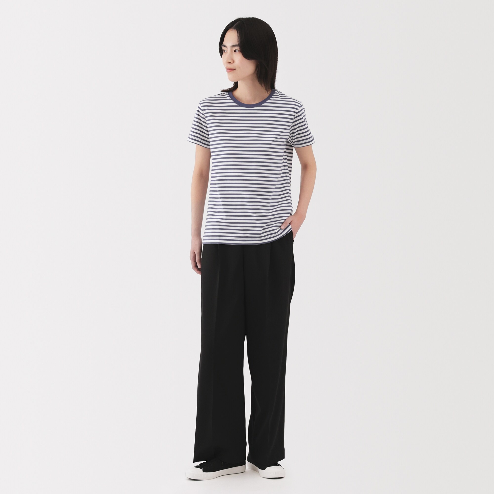 婦人　天竺編みクルーネック半袖Ｔシャツ